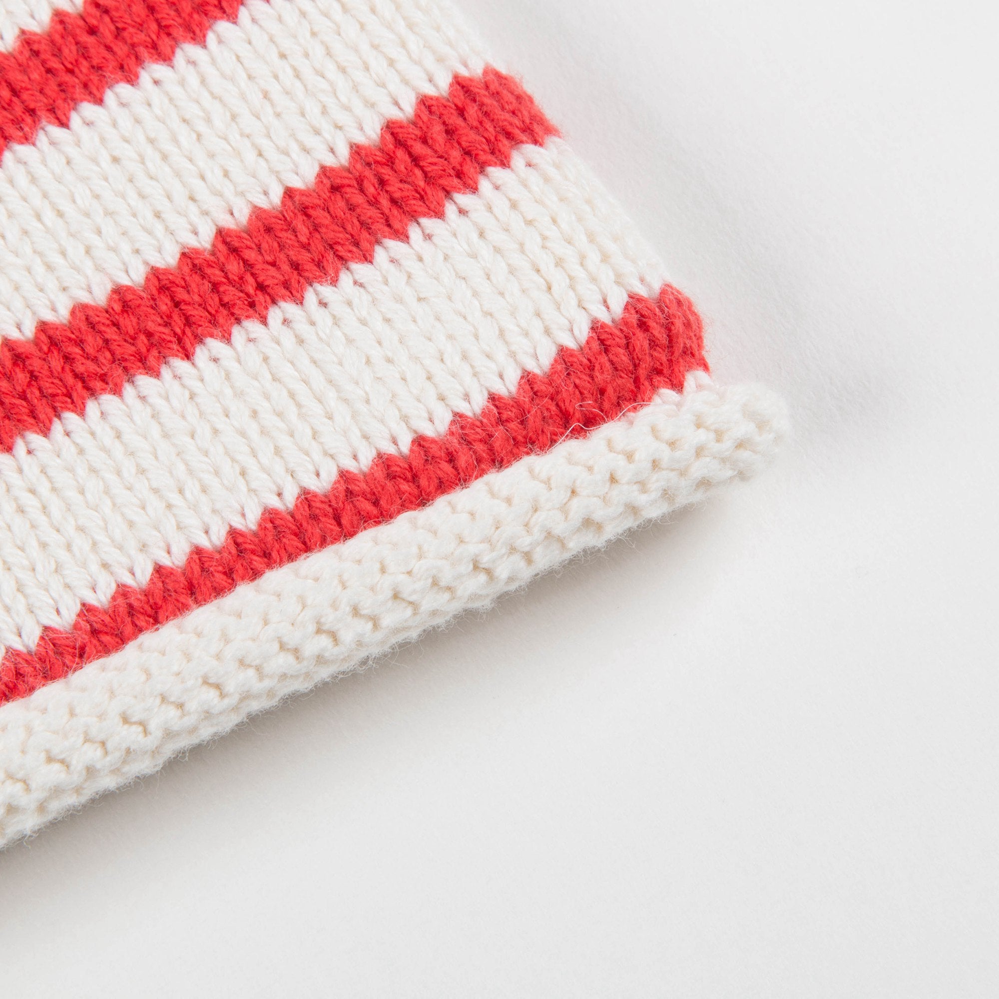 Baby Girls White & Red Stripes Cotton Crown