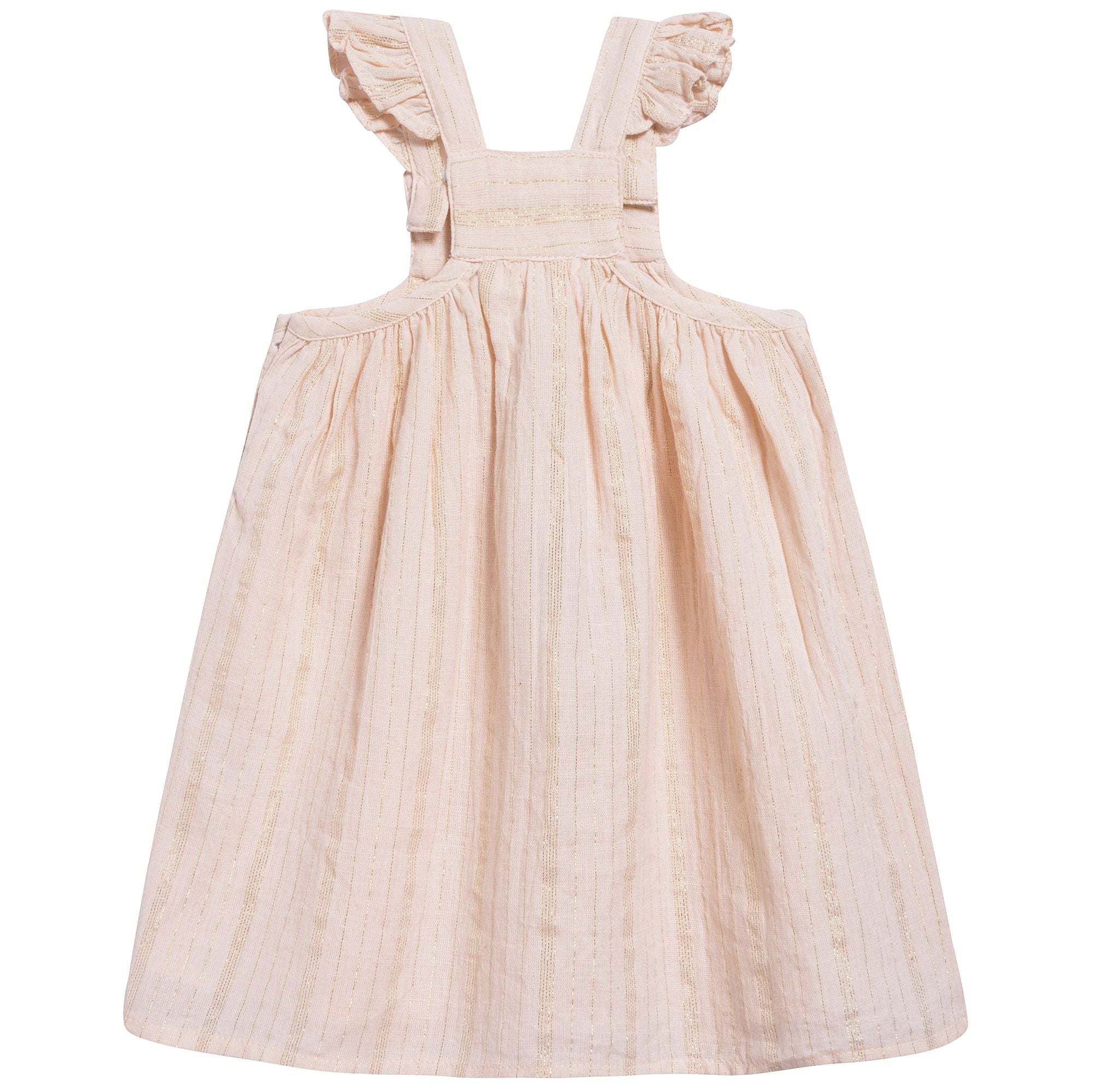 Girls Light Pink "Gold  Lurex  Stripes" Dress