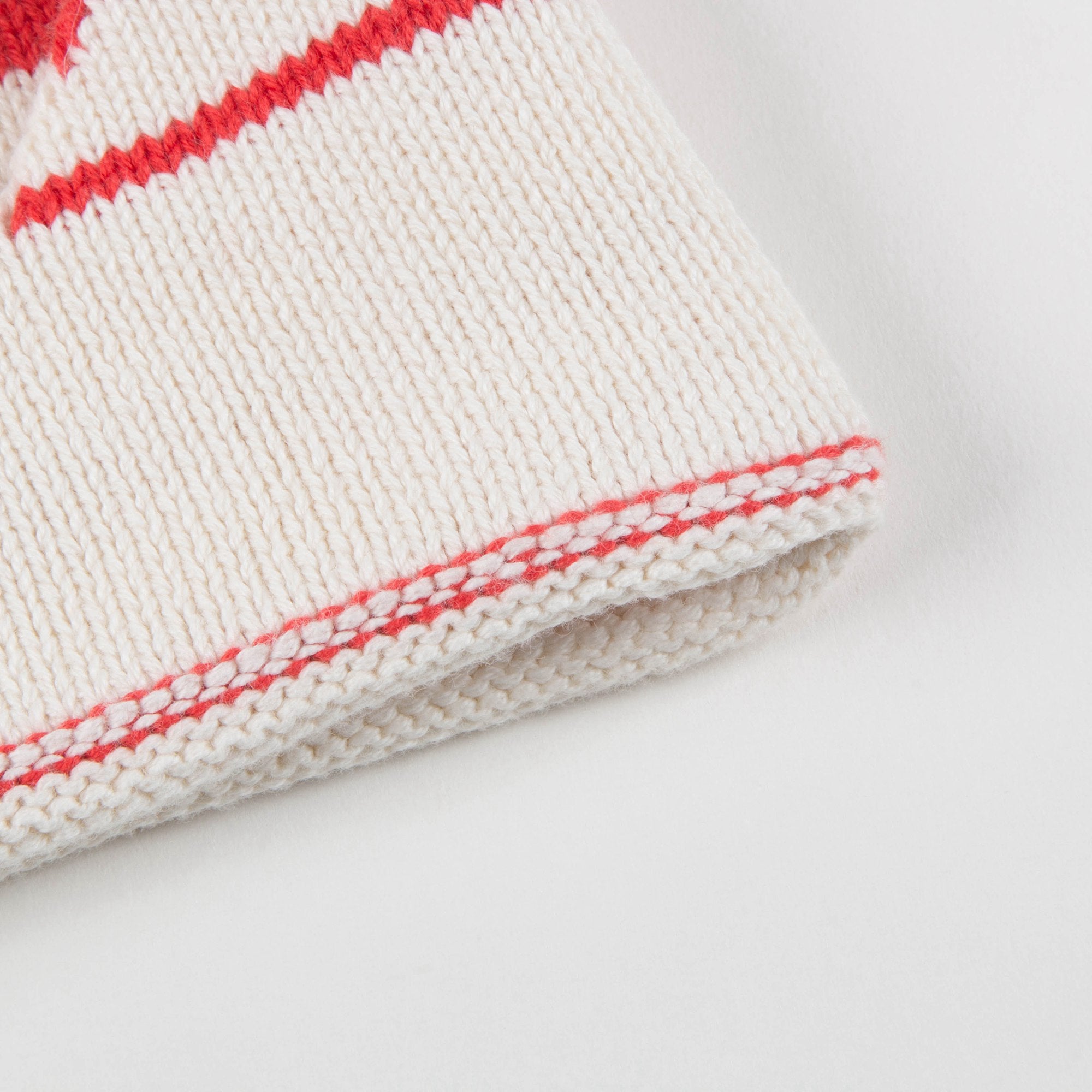 Baby Girls White & Red Stripes Cotton Crown