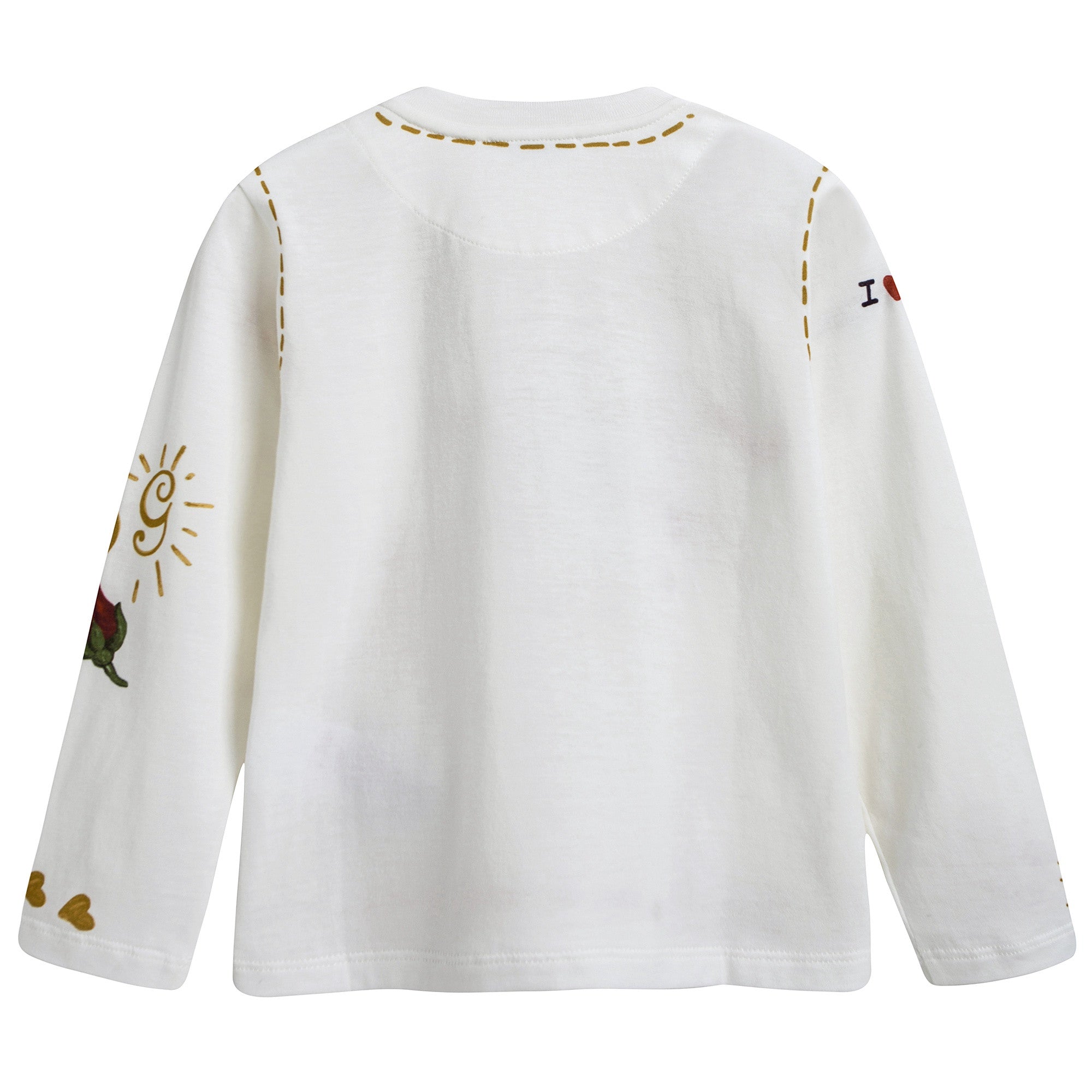 Baby Girls White Heart T-shirt