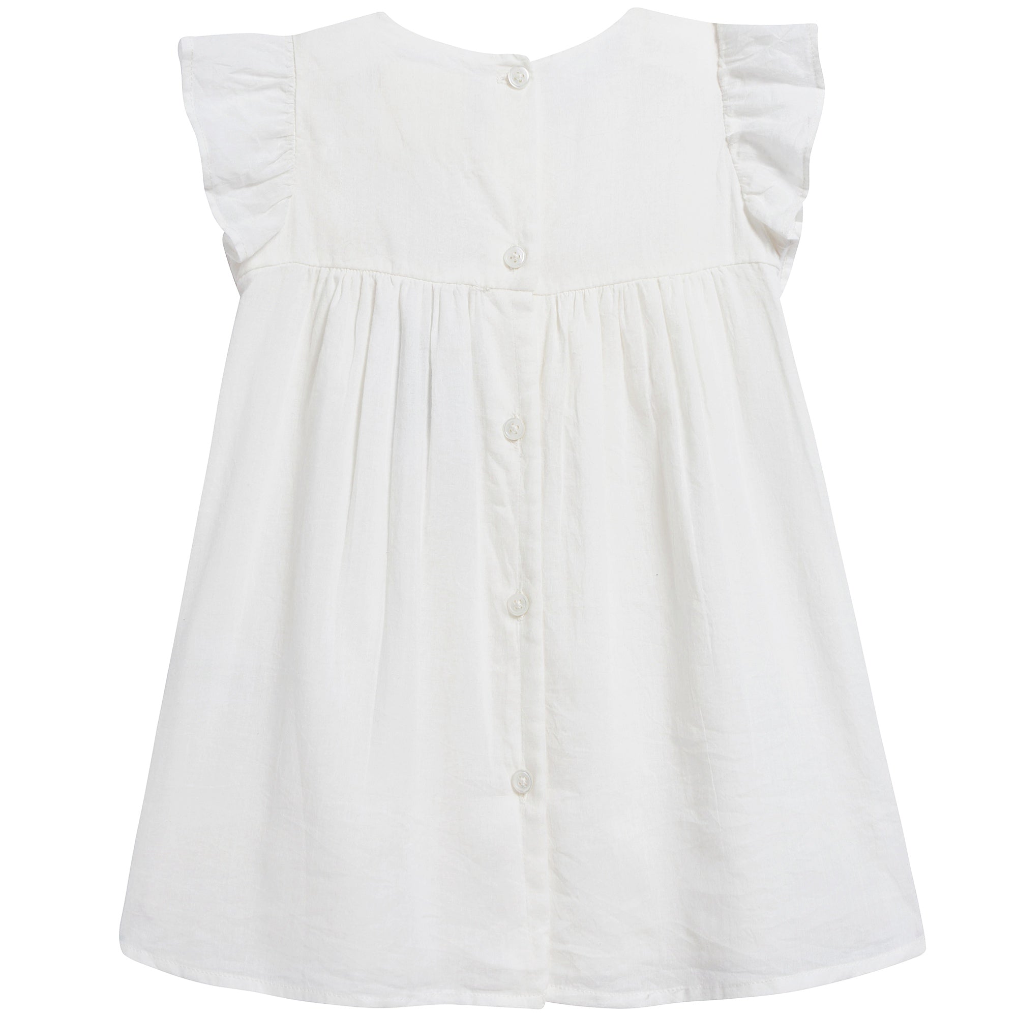 Baby Girls Off  White Cotton Dress