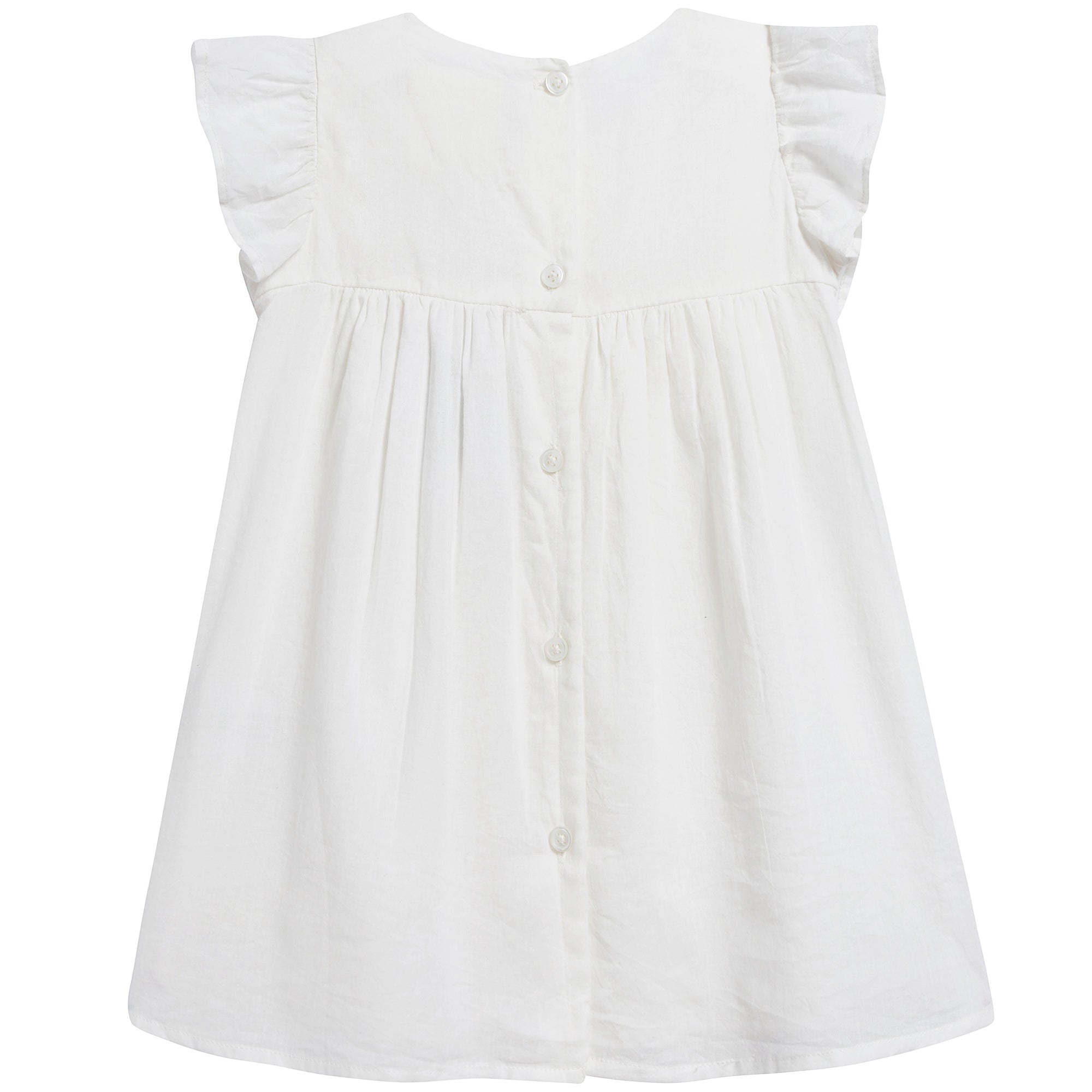 Baby Girls Off  White Cotton Dress