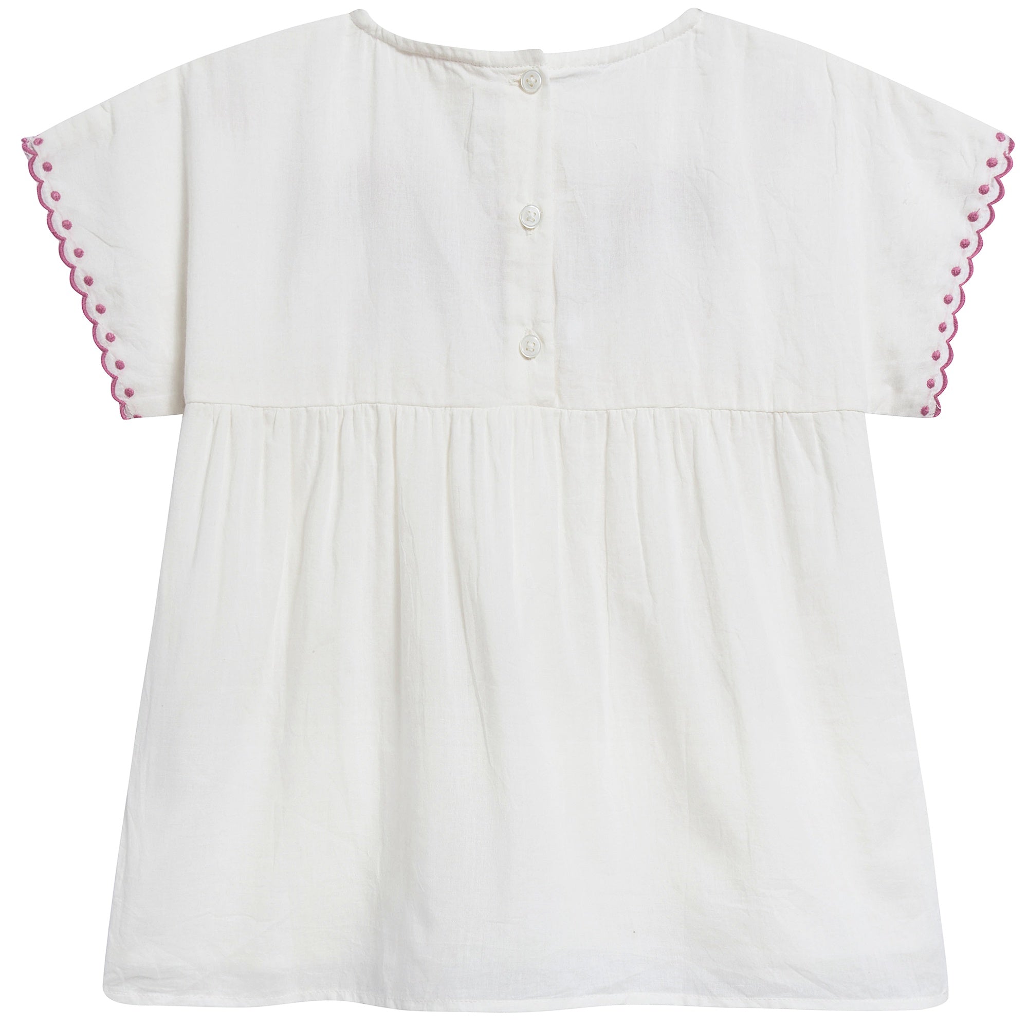 Girls Off  White Cotton Tunic