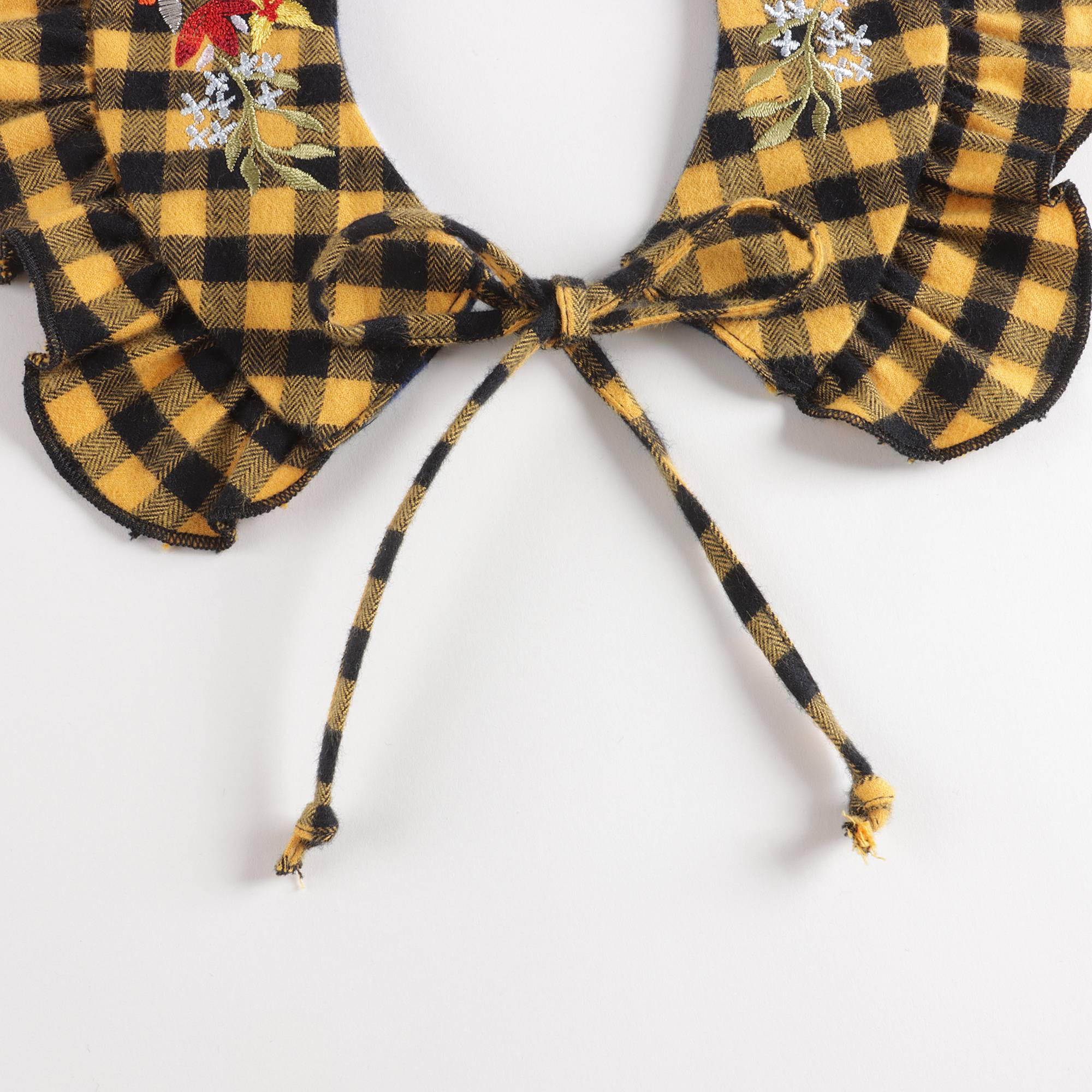 Girls Yellow Reversible Ruffles Collar