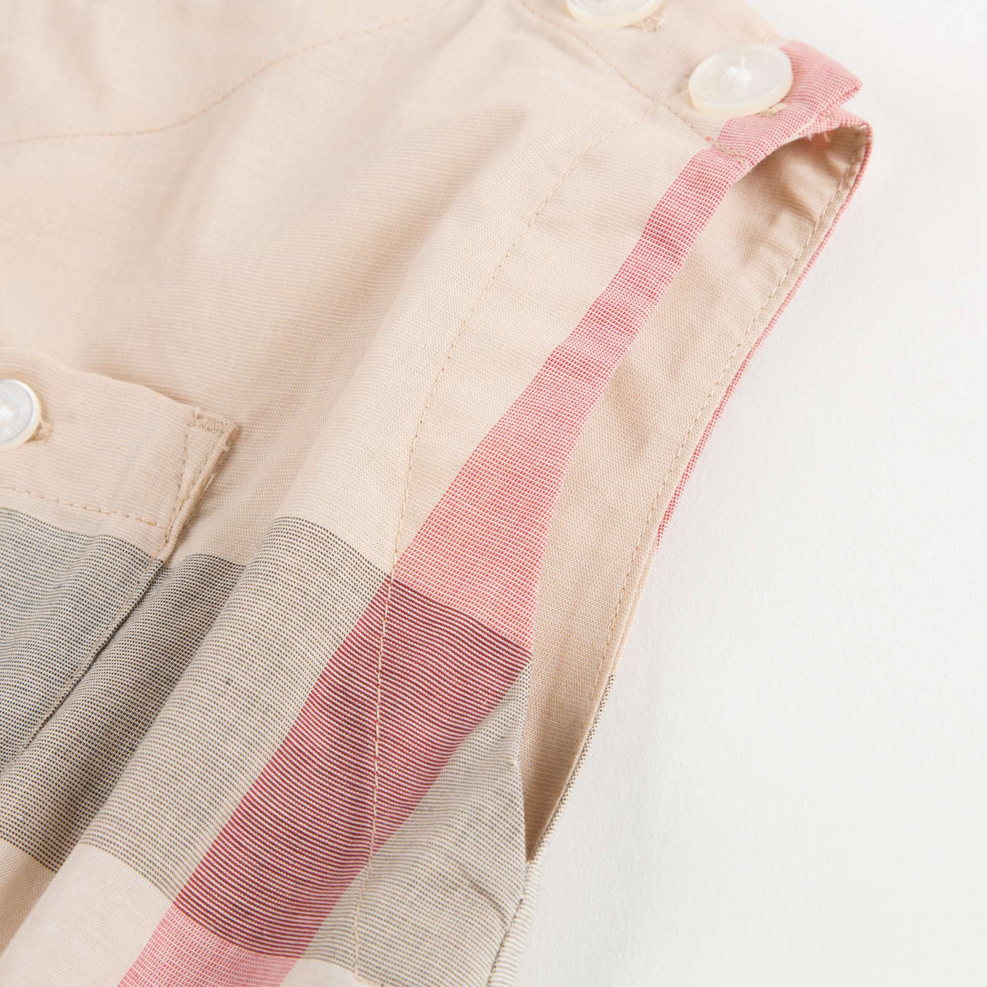 Girls Beige Checked Romper