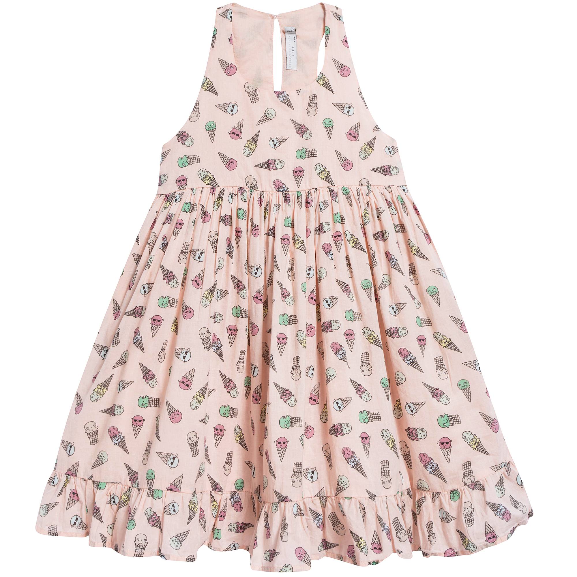 Girls Pink Icecreams Printed Dress