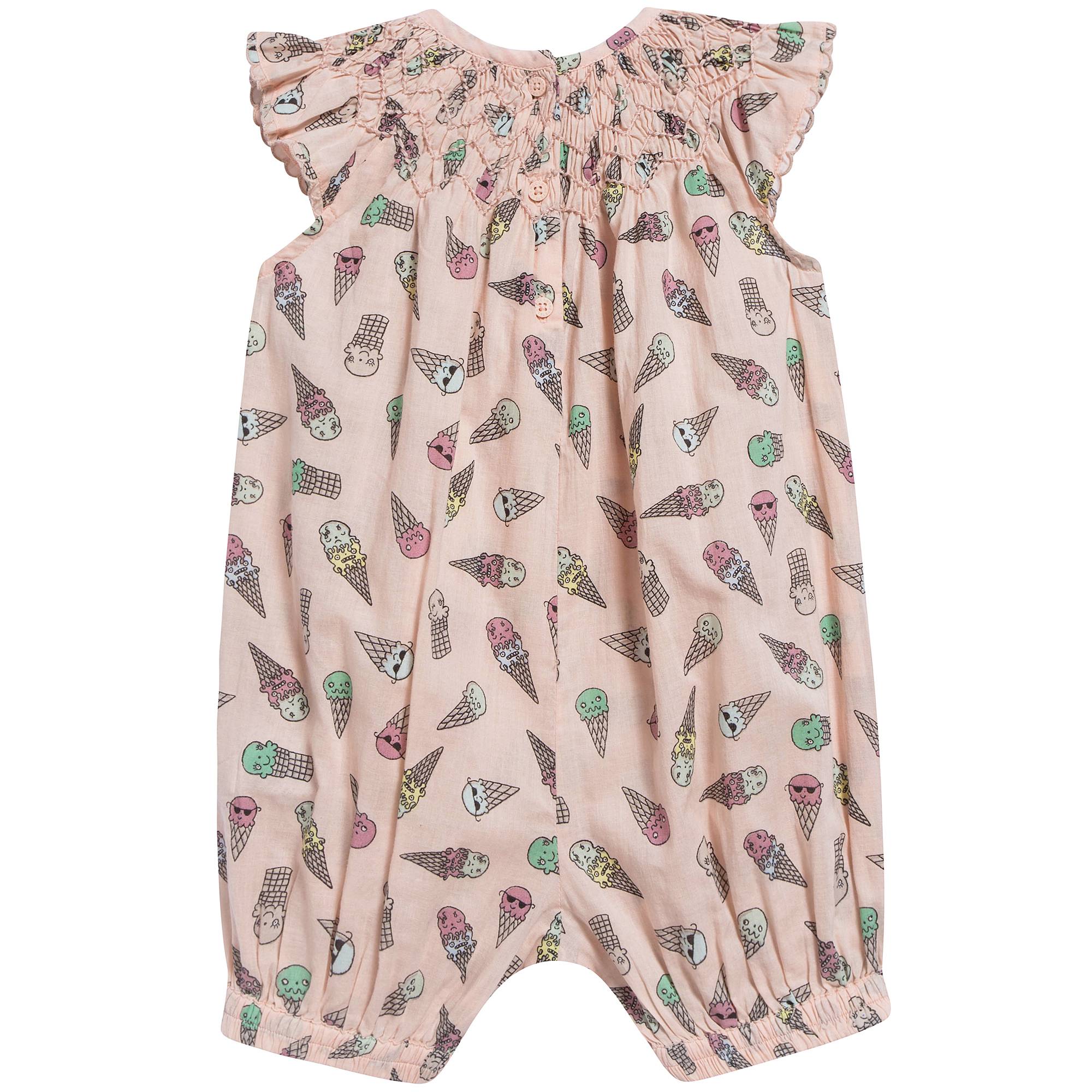 Baby Girls Pink Icecreams Printed Babysuit