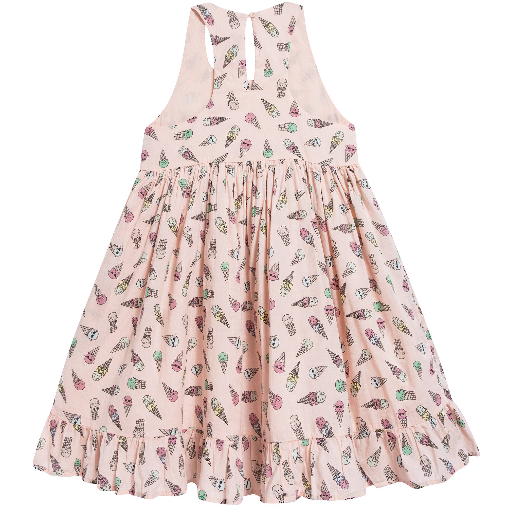 Girls Pink Icecreams Printed Dress