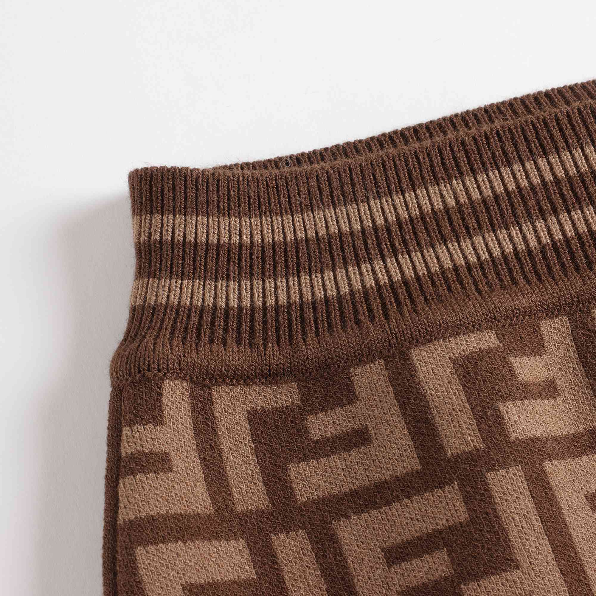 Girls Brown FF Knit Skirt