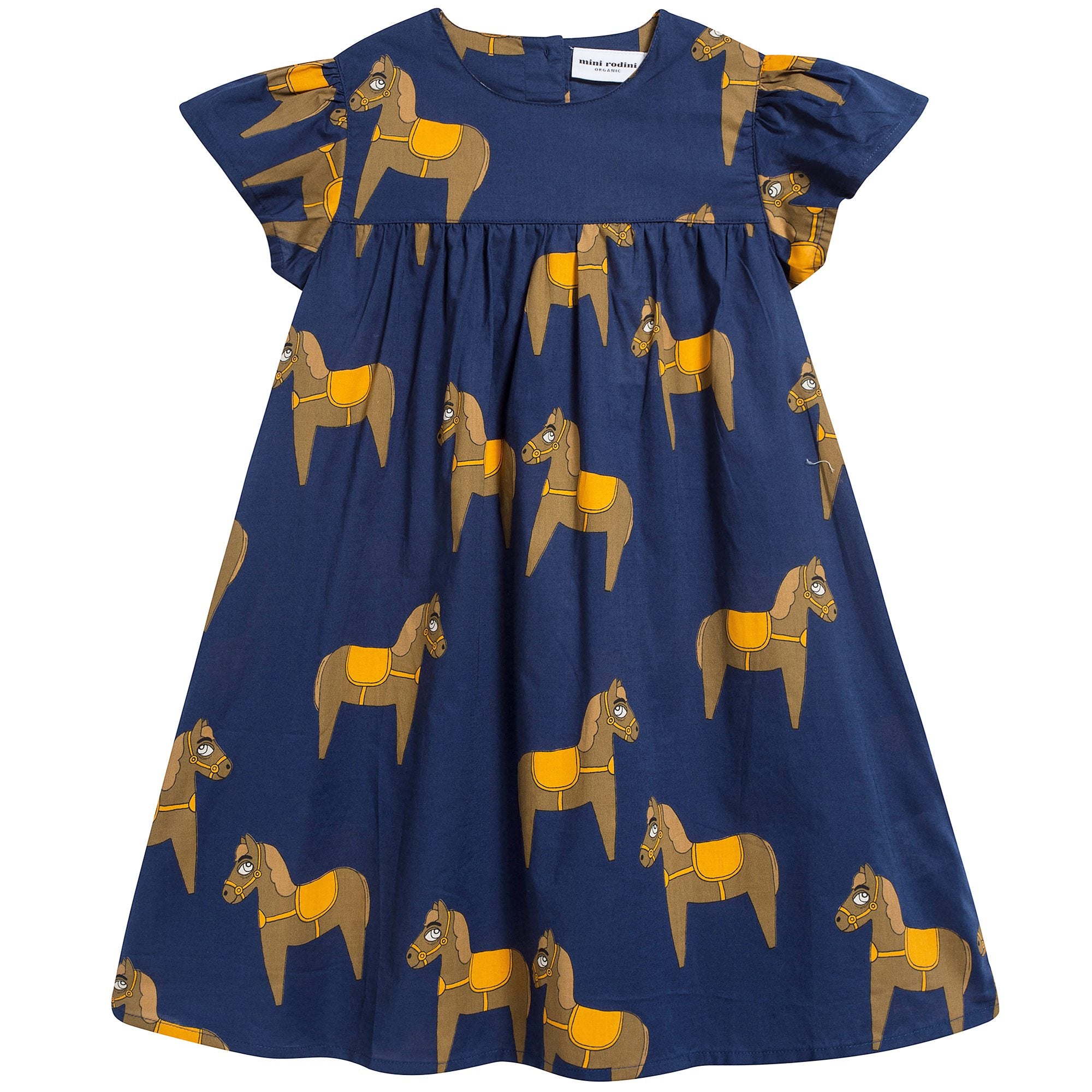 Girls Navy Donkey Organic Cotton Dress