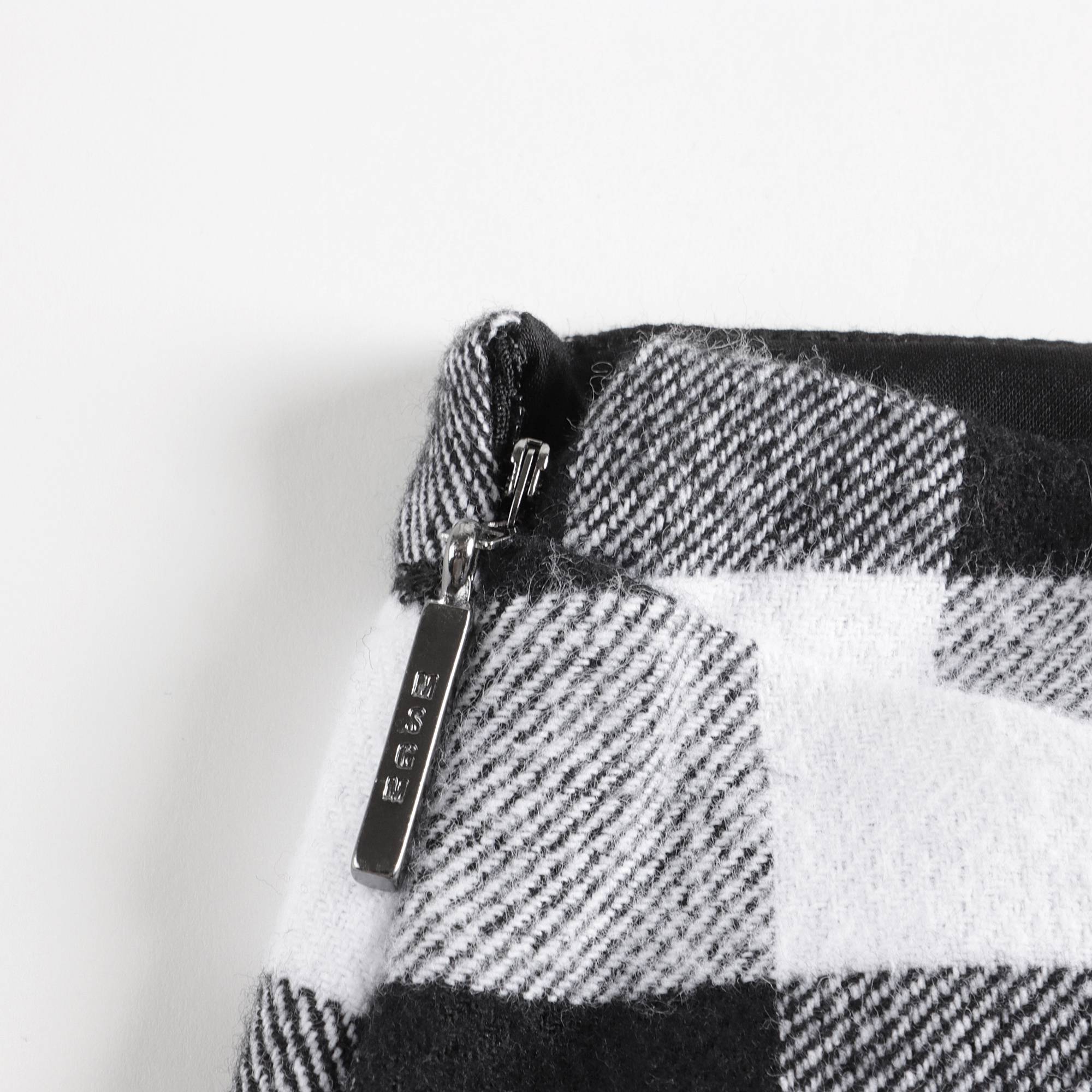 Girls Black Check Cotton Skirt