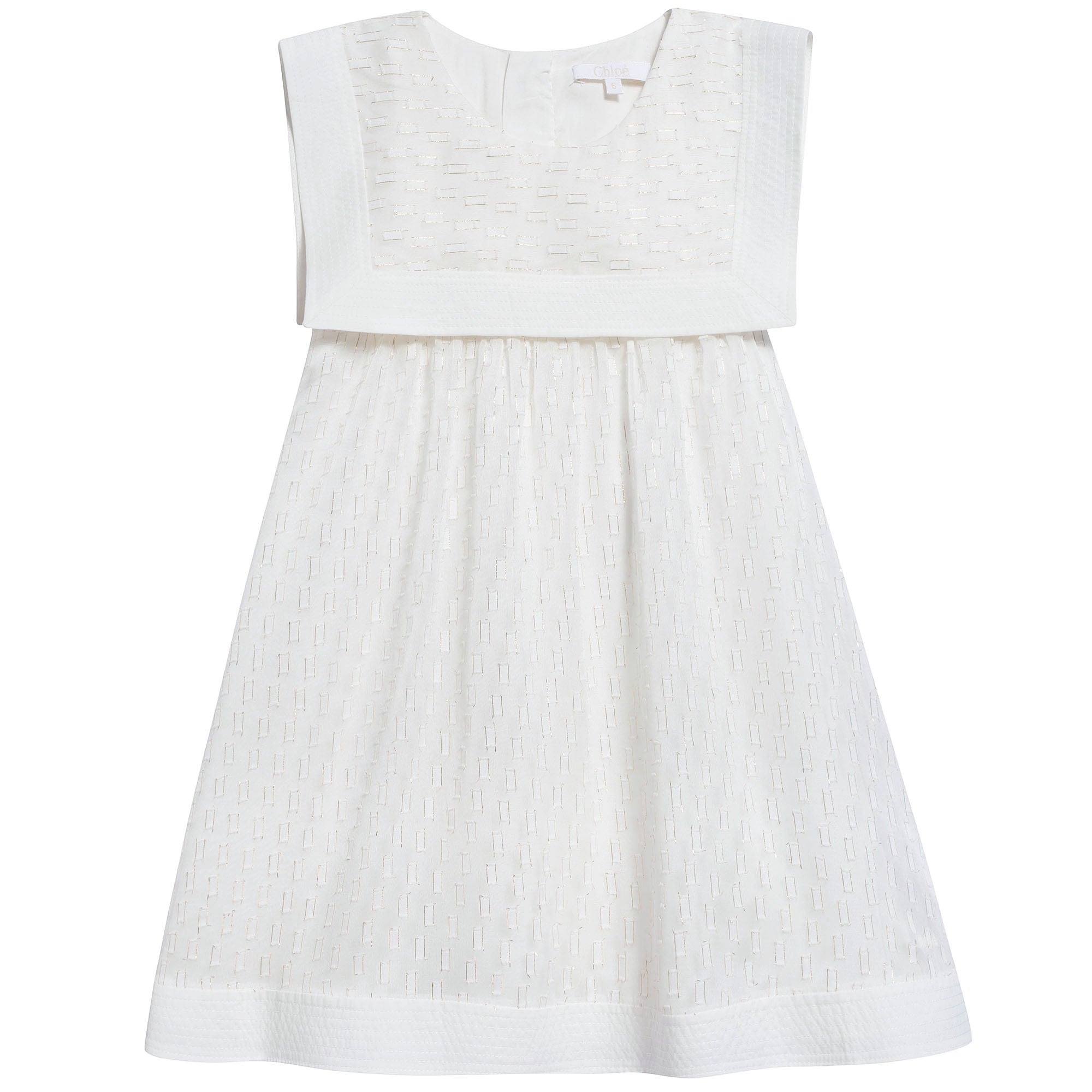 Girls White Polyester Dress