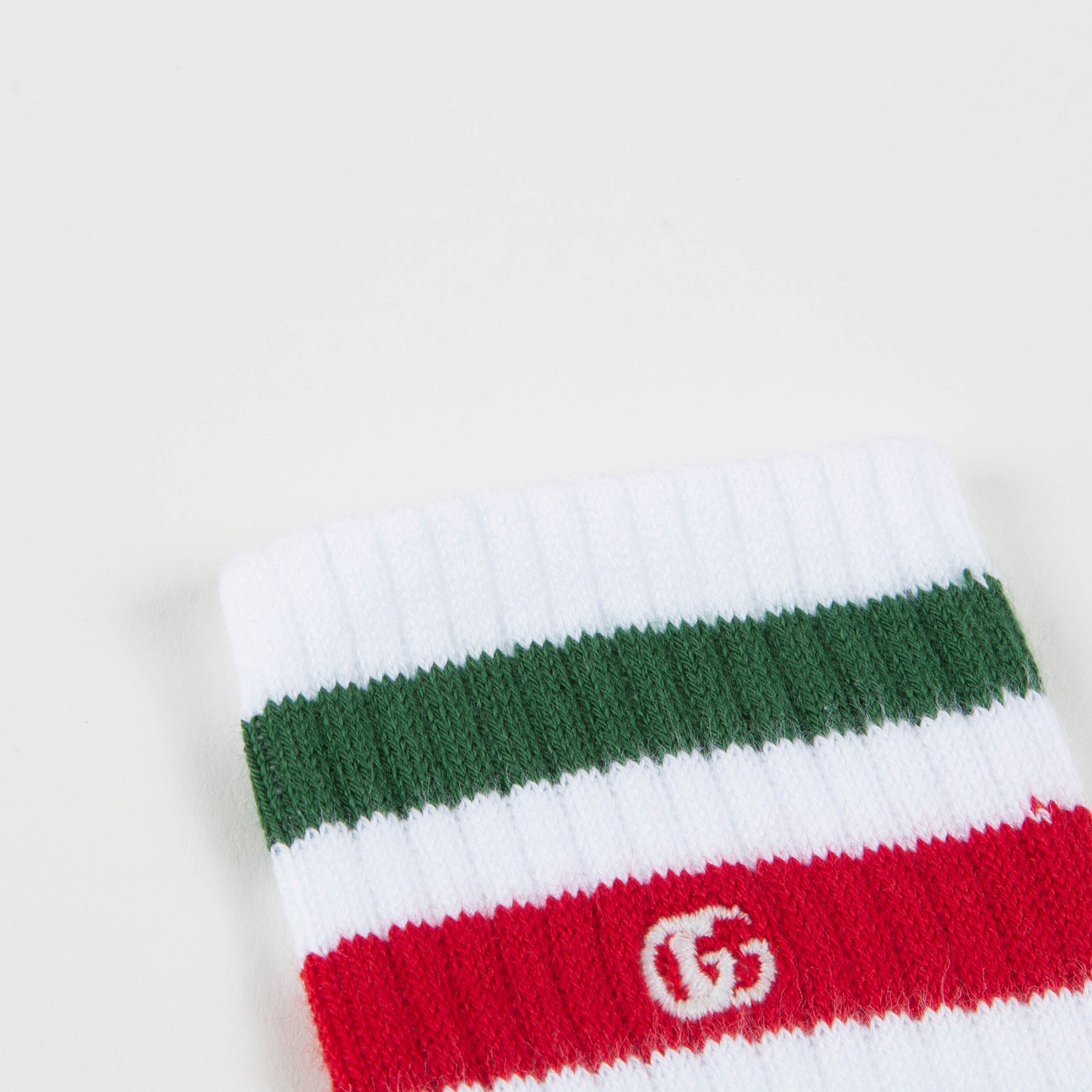 Girls & Boys White & Dark Green  Socks