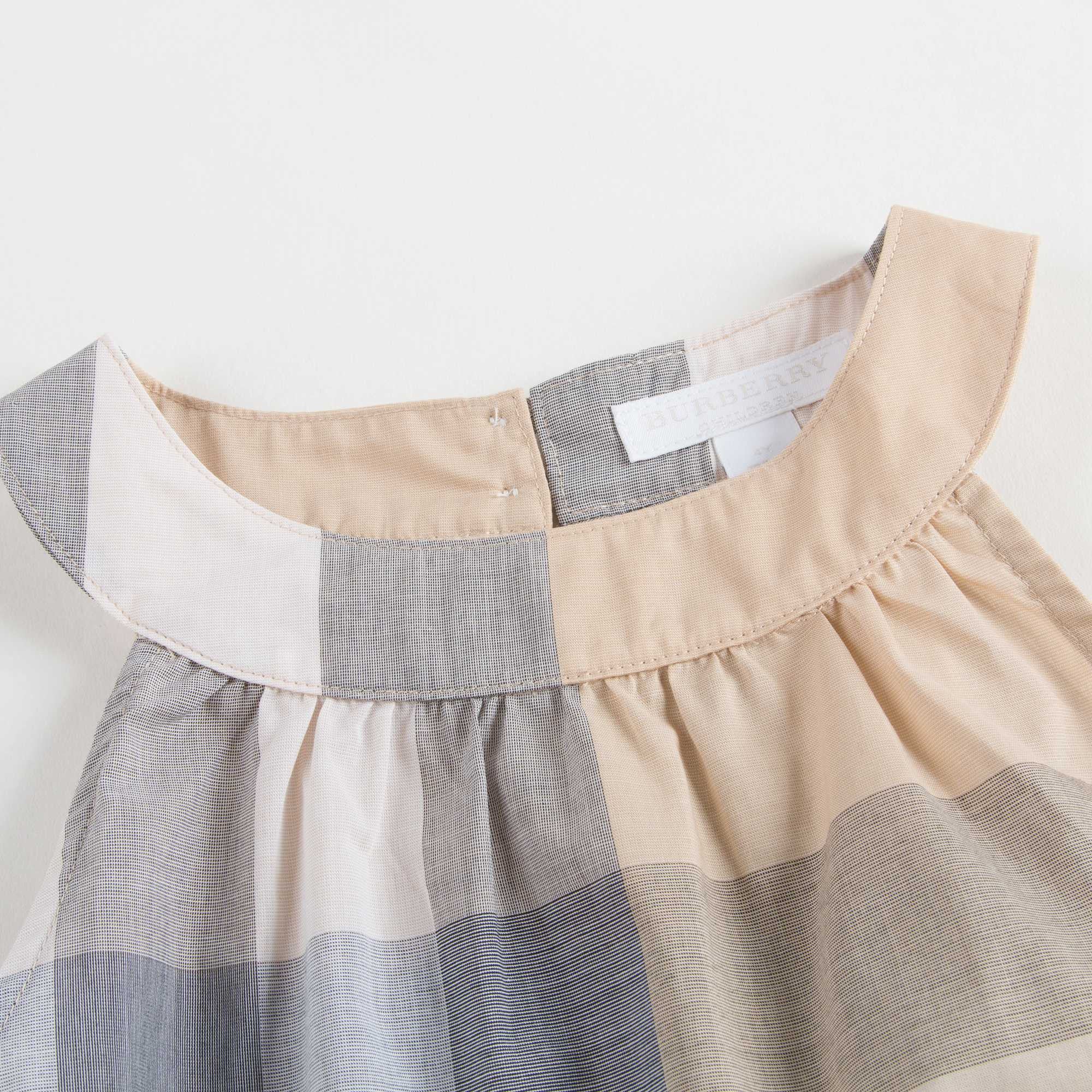 Girls Beige Check Sleeveless Top