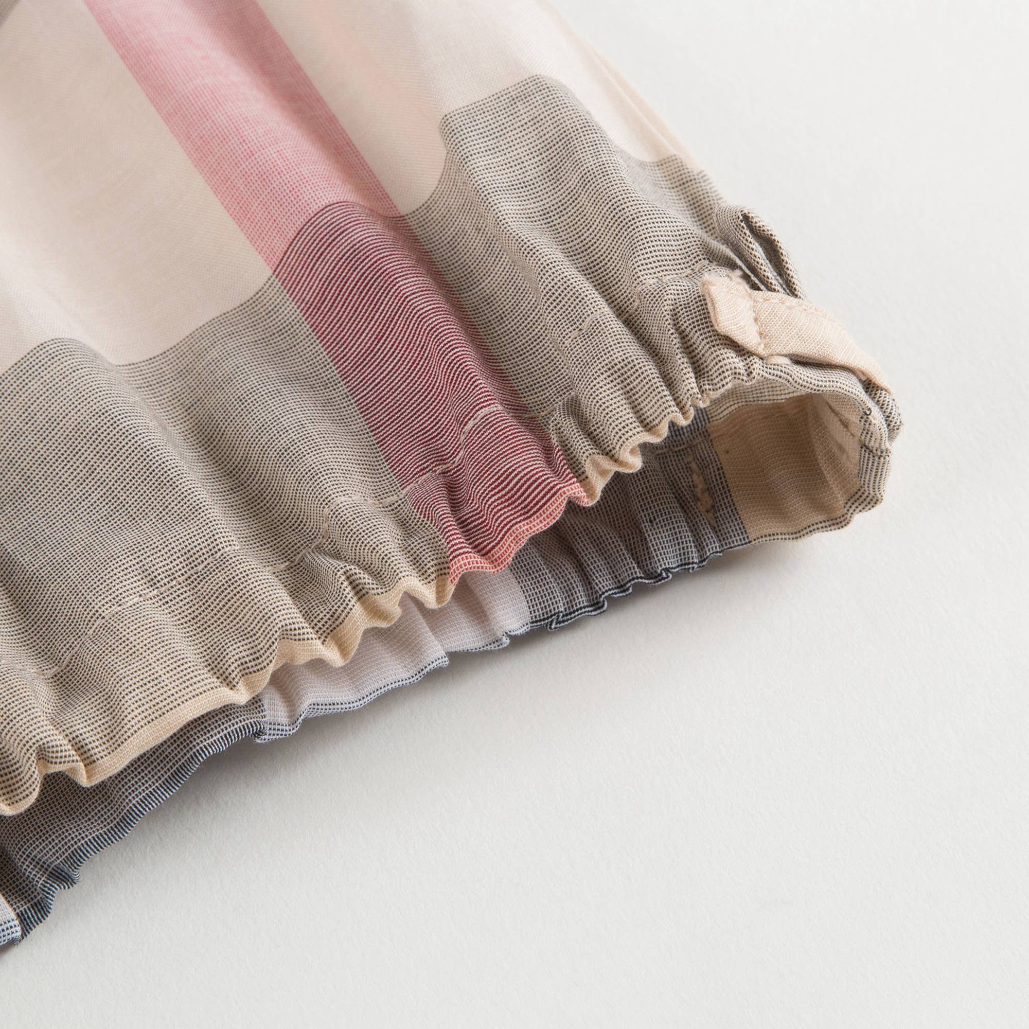 Girls Beige Check Sleeveless Top