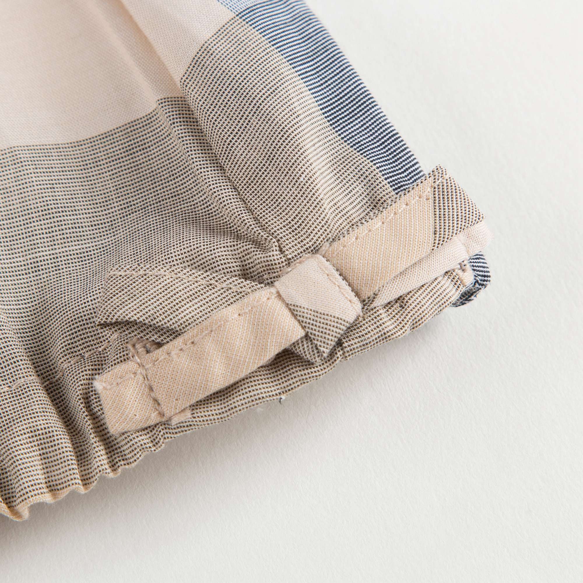 Girls Beige Check Sleeveless Top