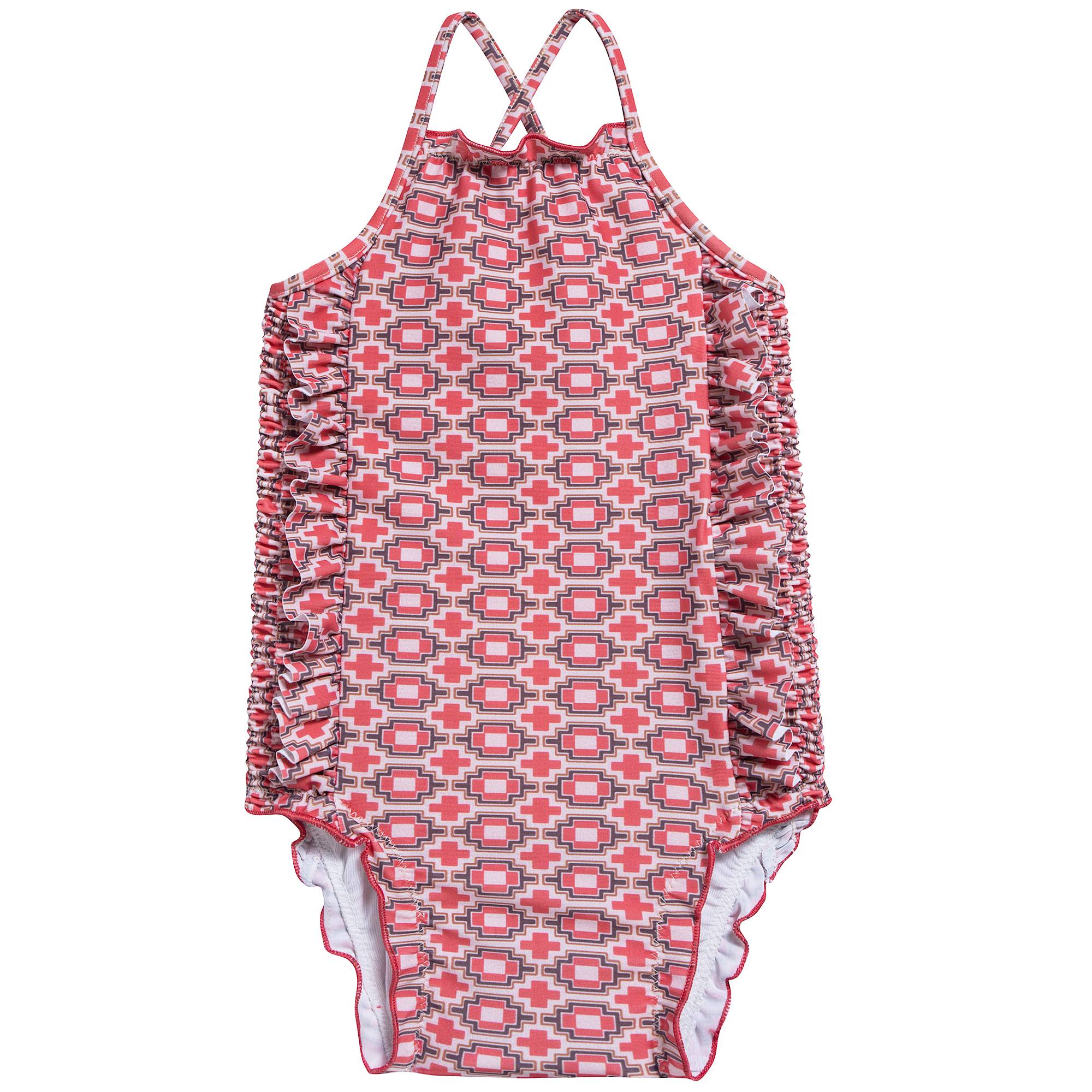 Baby Girls Red Kaleido Print Jersey Swimsuit