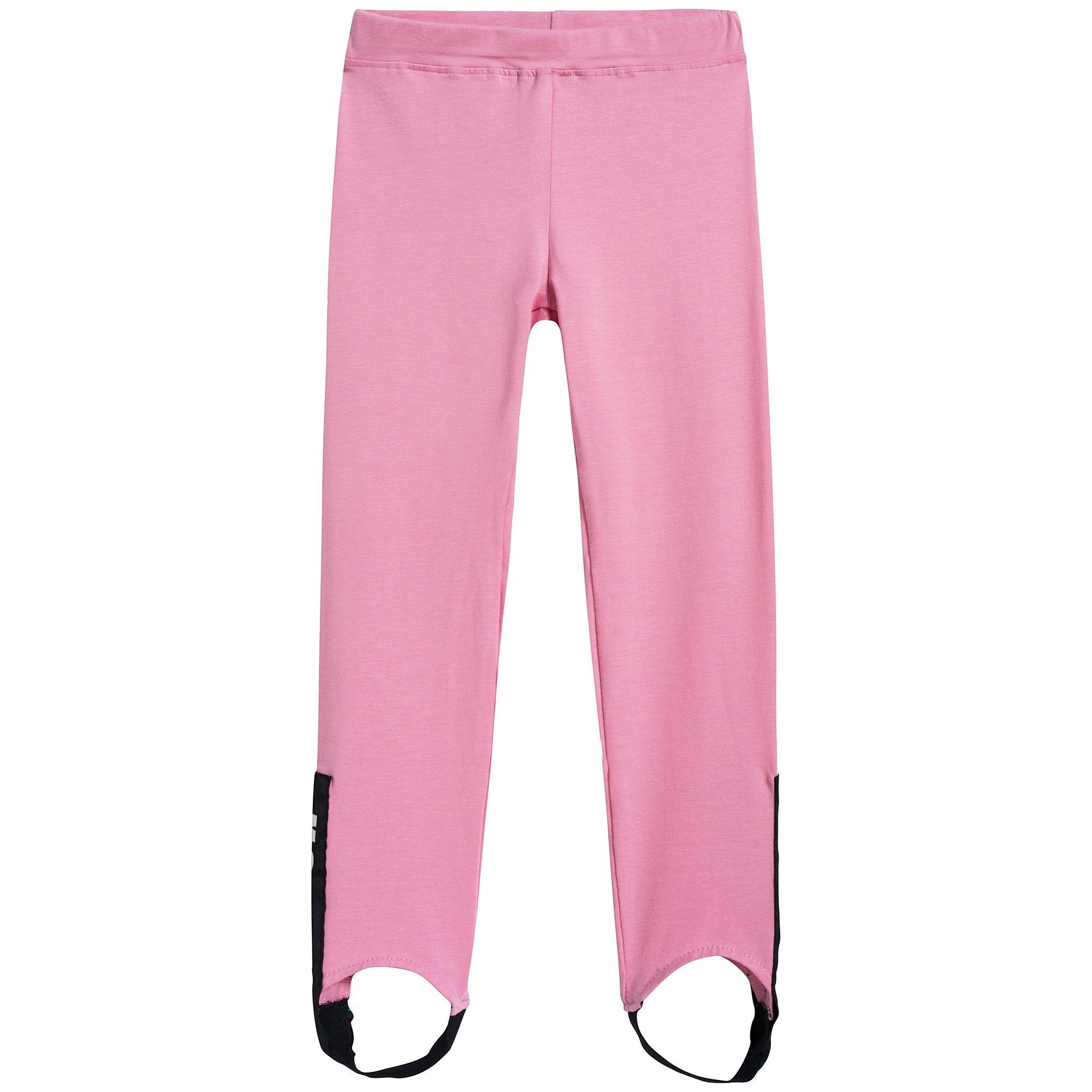 Girls Pink Logo Cotton Leggings