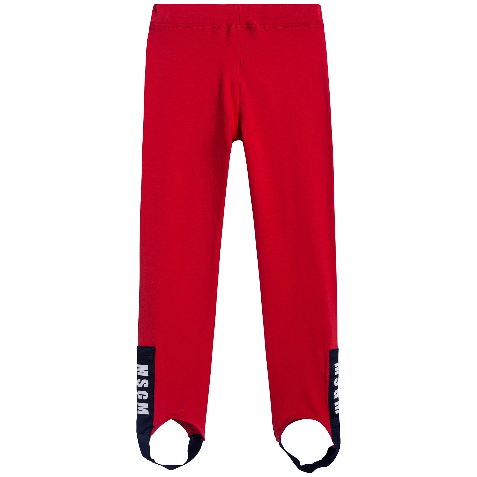 Girls Red Logo Cotton Leggings