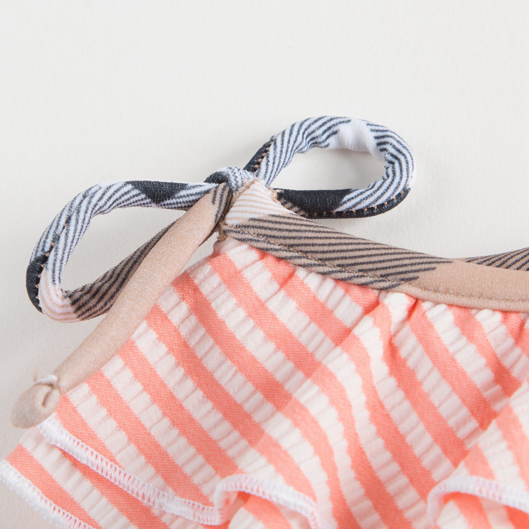 Girls Orange Striped Bikini