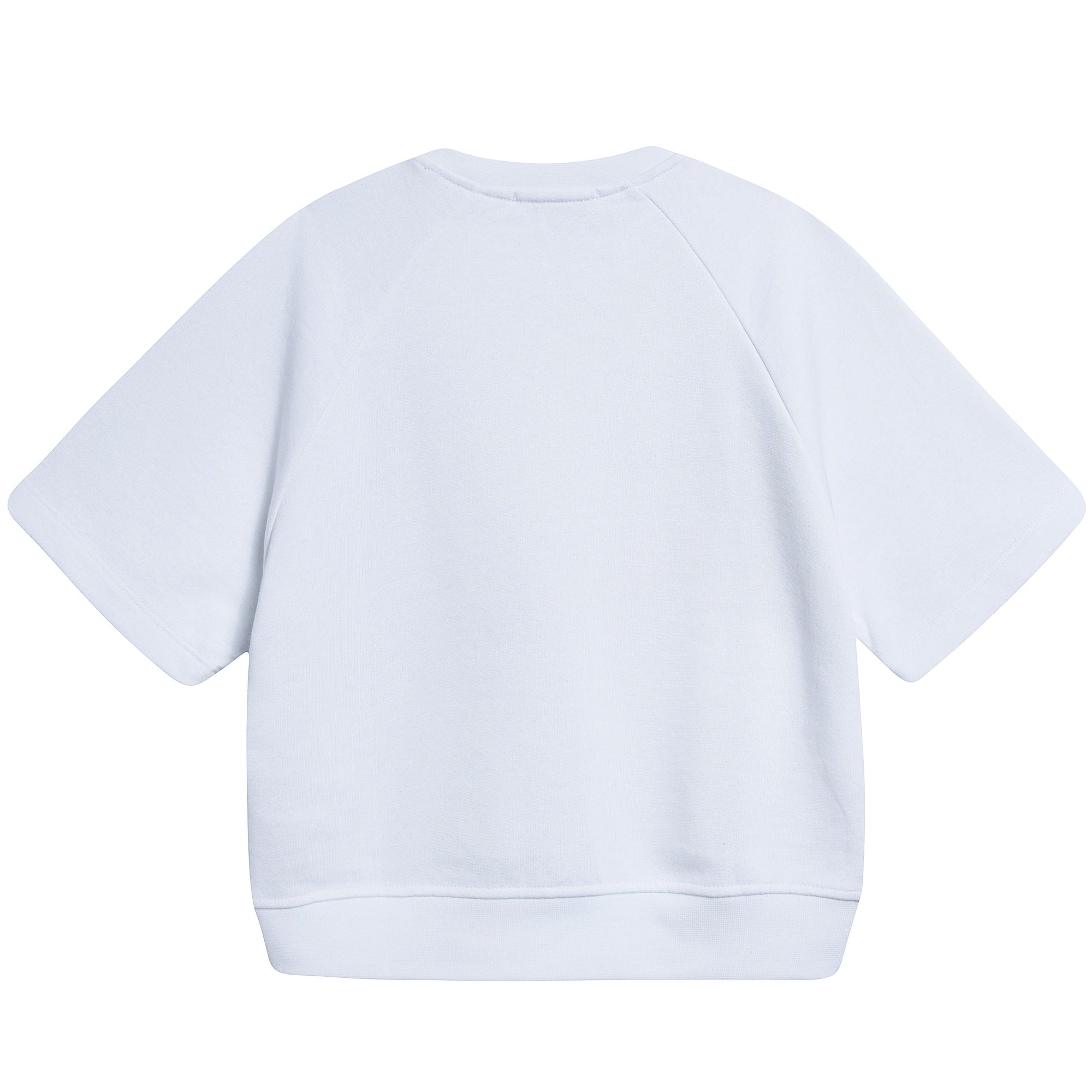 Girls White Logo Cotton Over Swea T-shirt