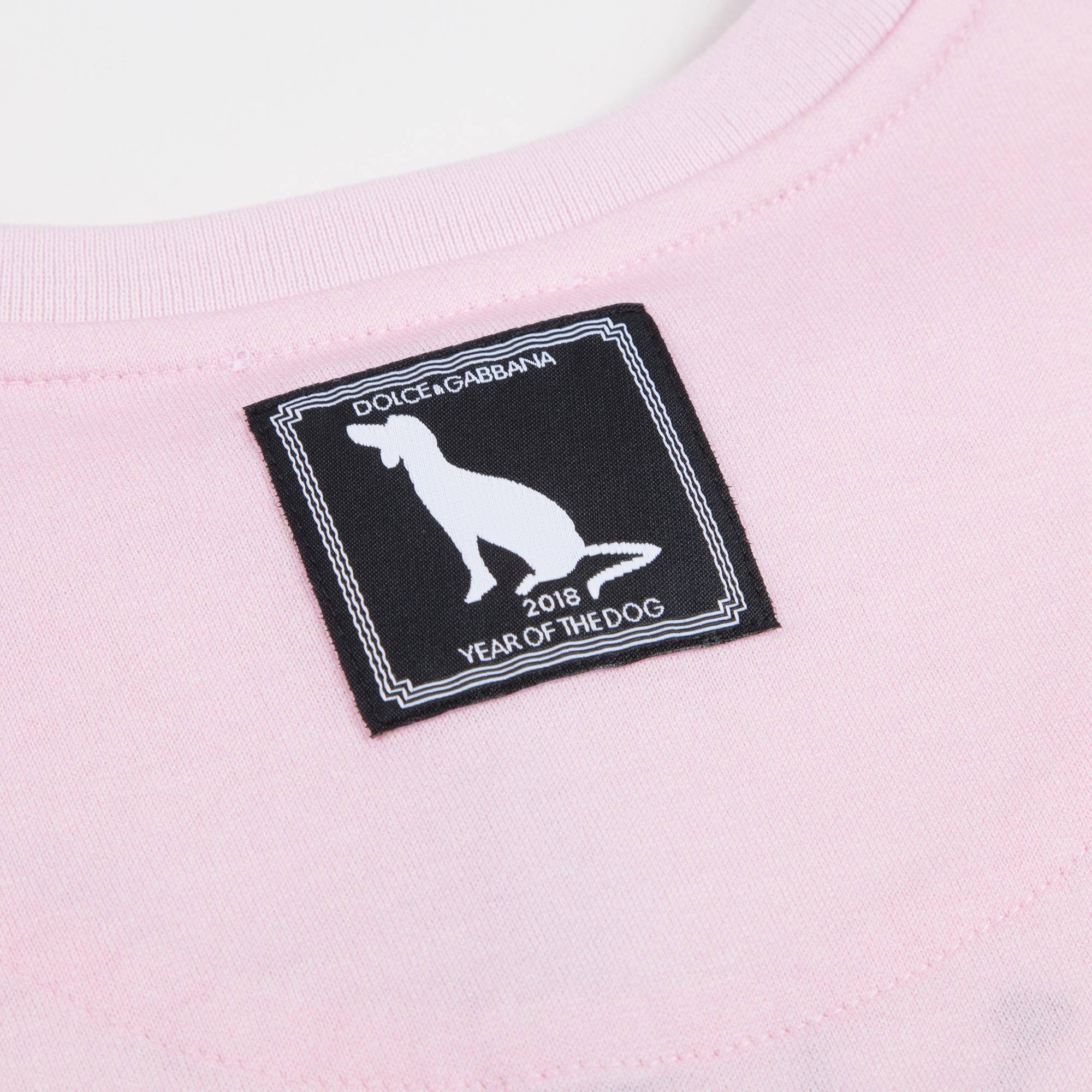 Girls  Pink   With    "Dog"  Printed   Cotton   T-shirt