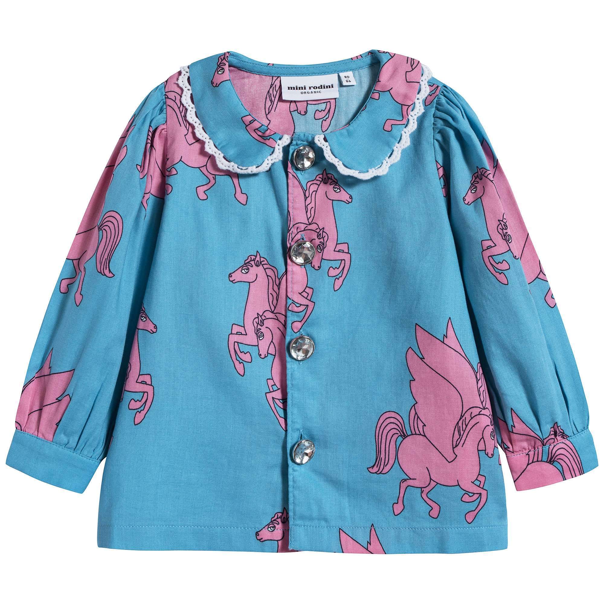 Girls Blue Cotton Blouse