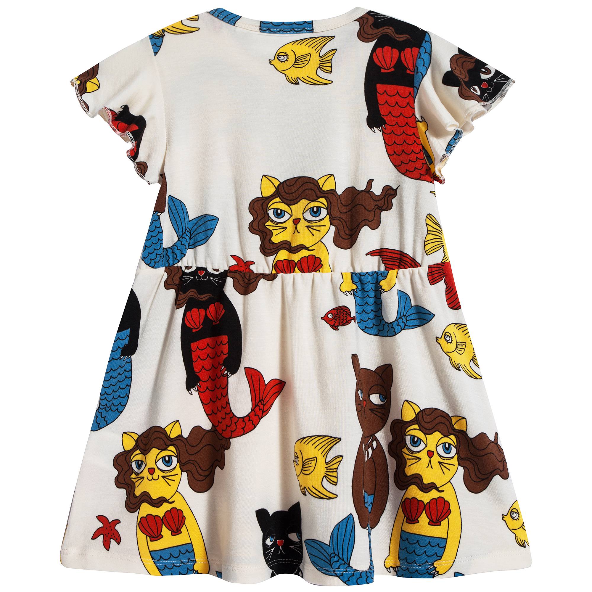 Girls Off White Cat Mermaid Dress