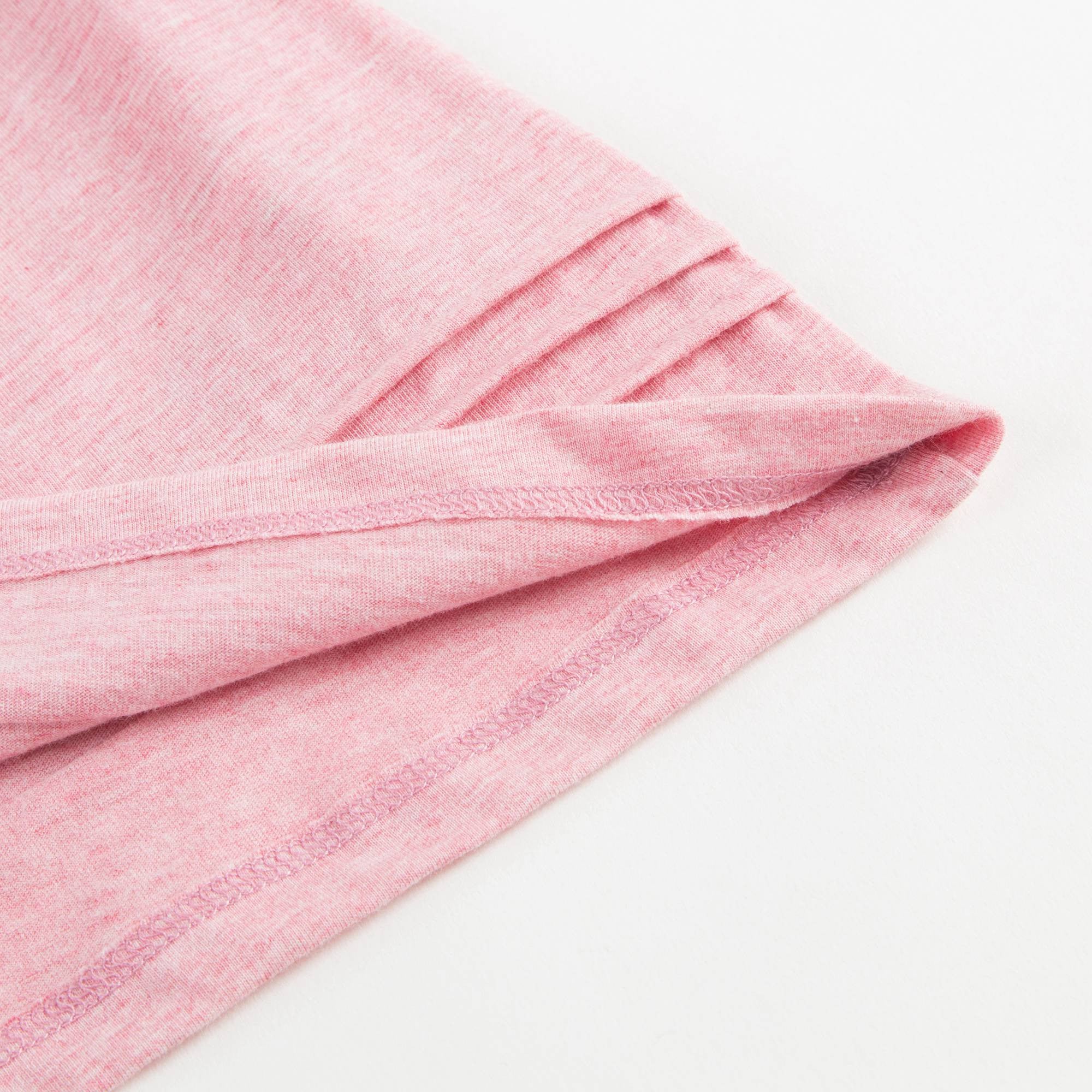 Baby Girls Pink Cotton T-shirt With Check Trim