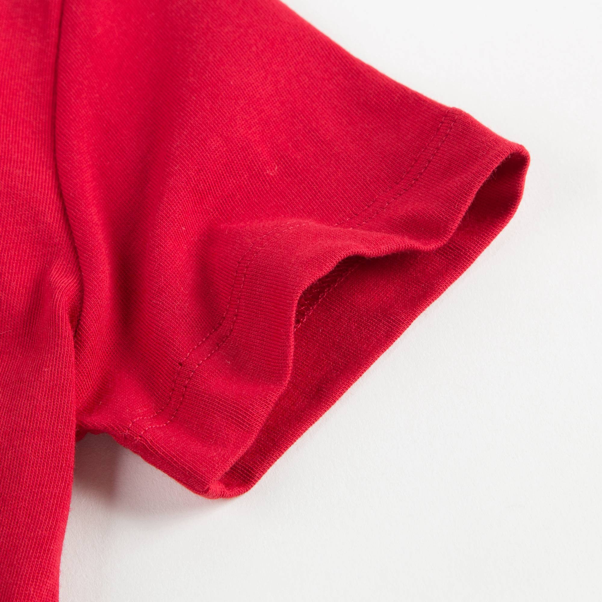 Boys Blue Cotton T-shirt With Check Trim