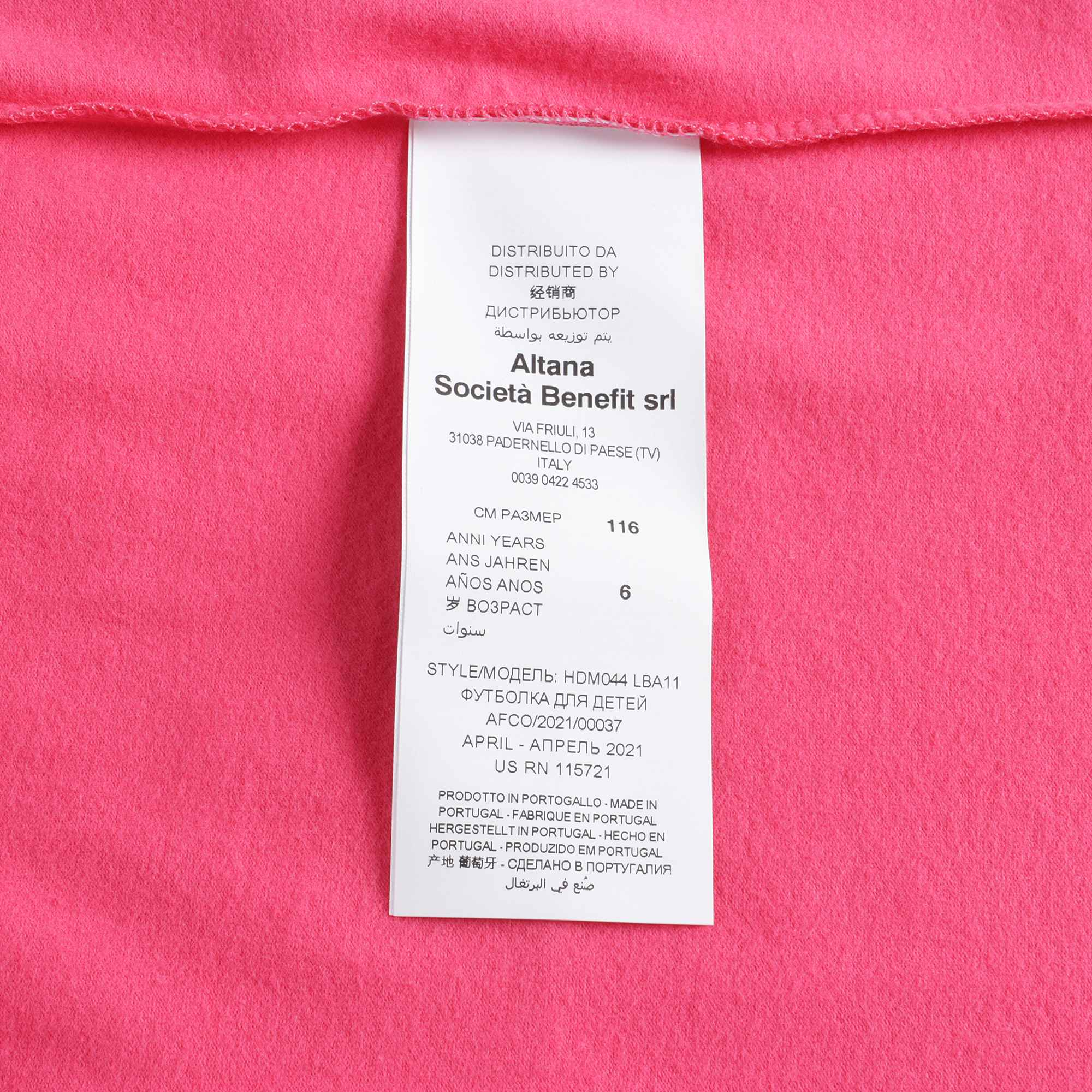 Girls Pink Logo Cotton T-Shirt
