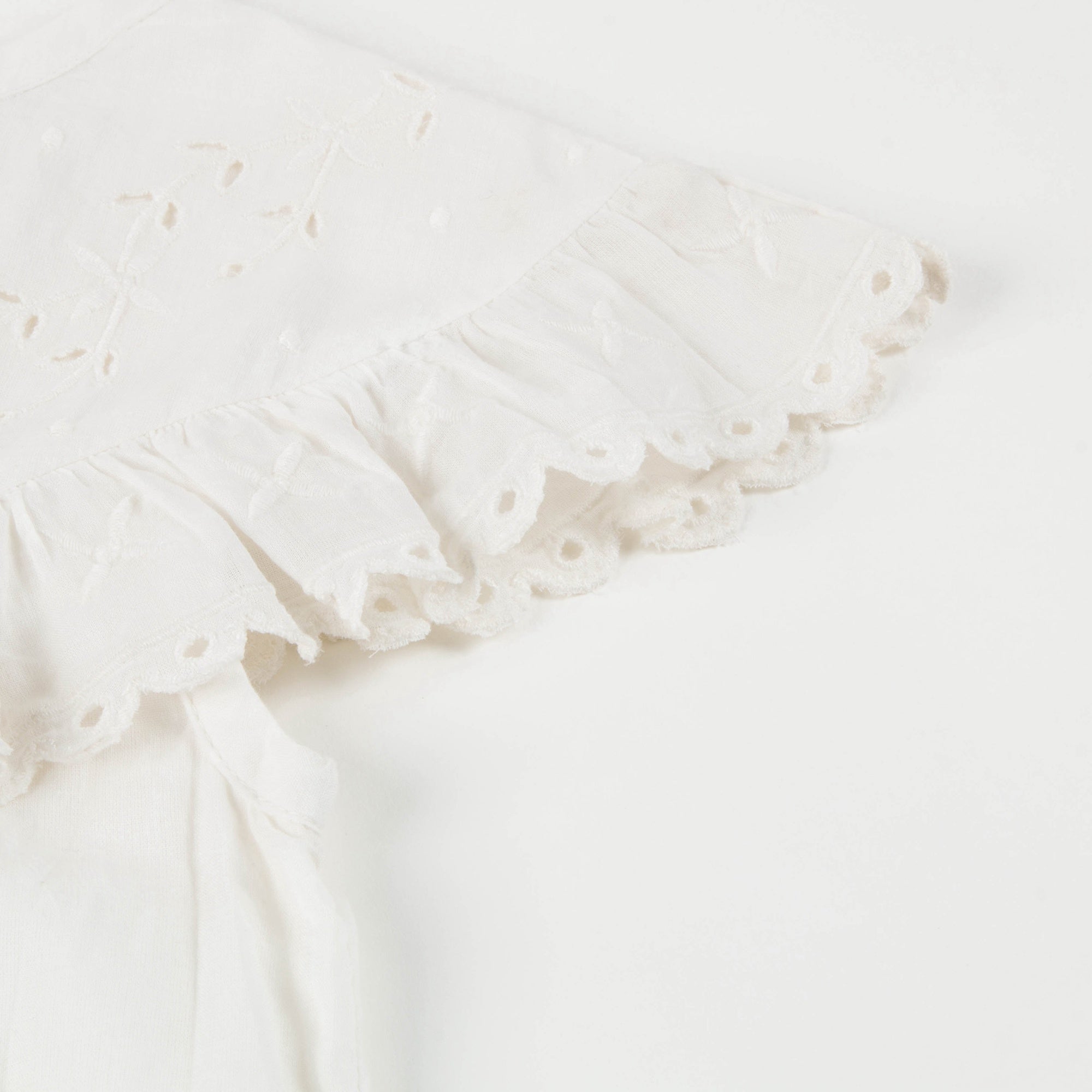 Girls Off White Cotton Dress