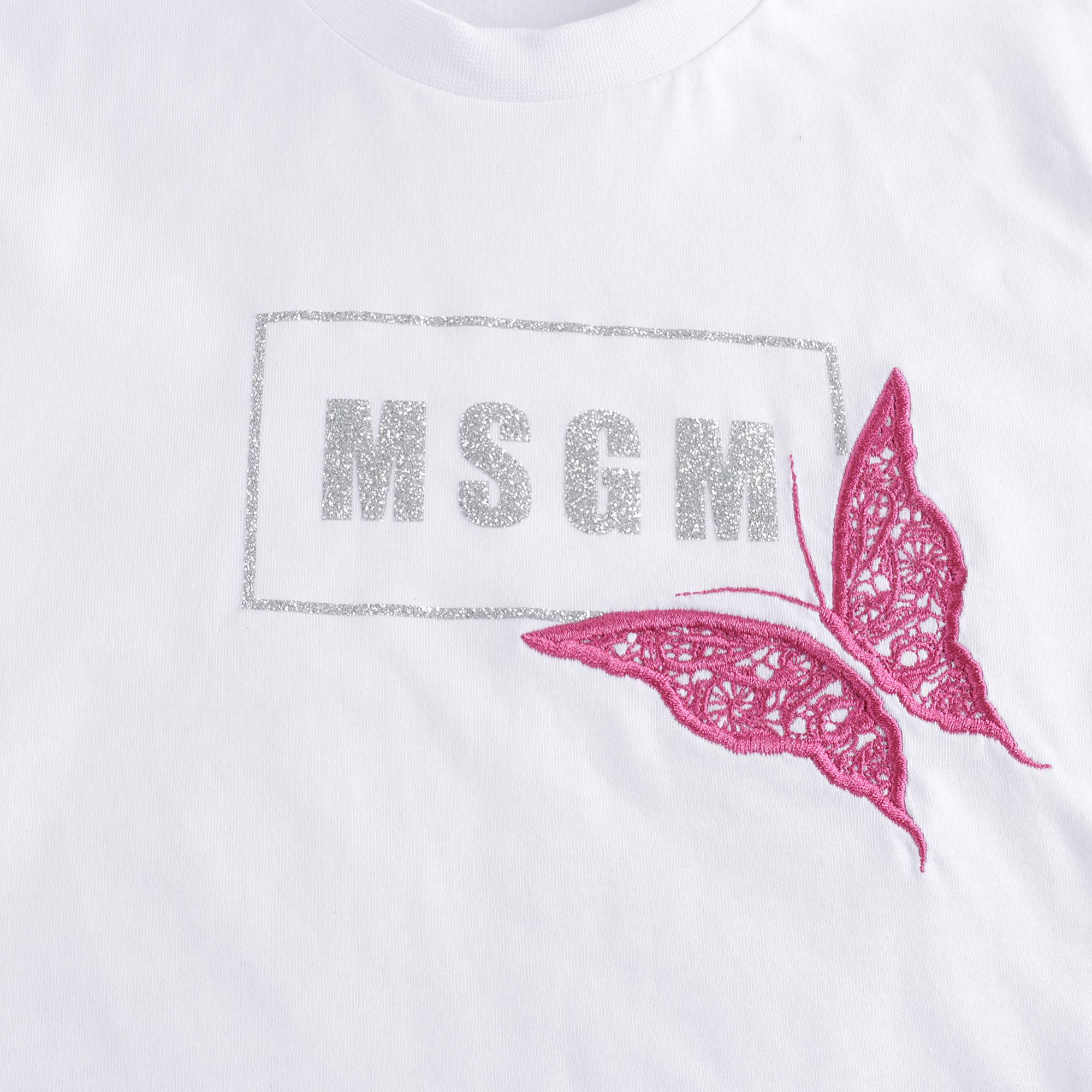 Girls White Cotton T-Shirt