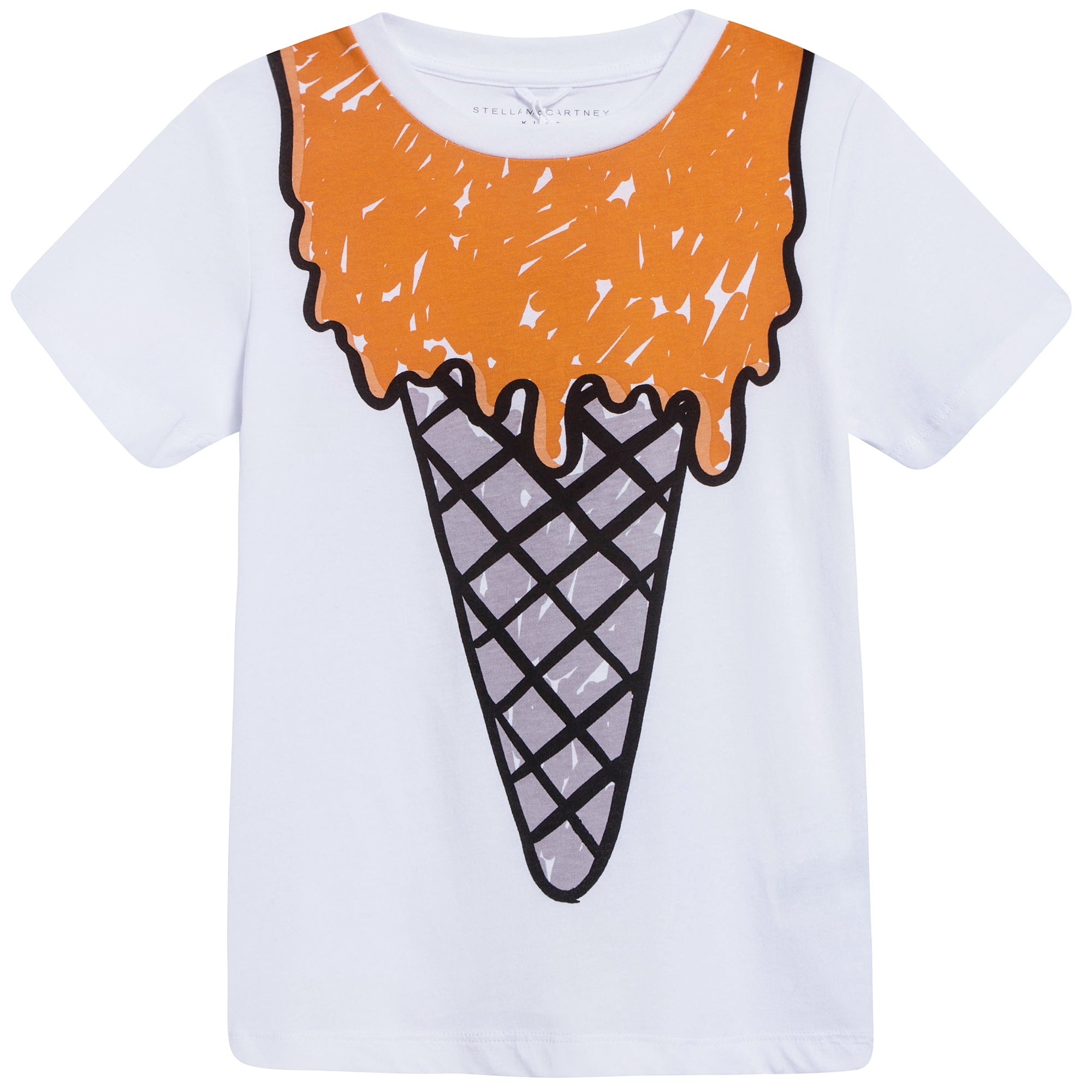 Girls & Boys White Icecream Printed T-shirt