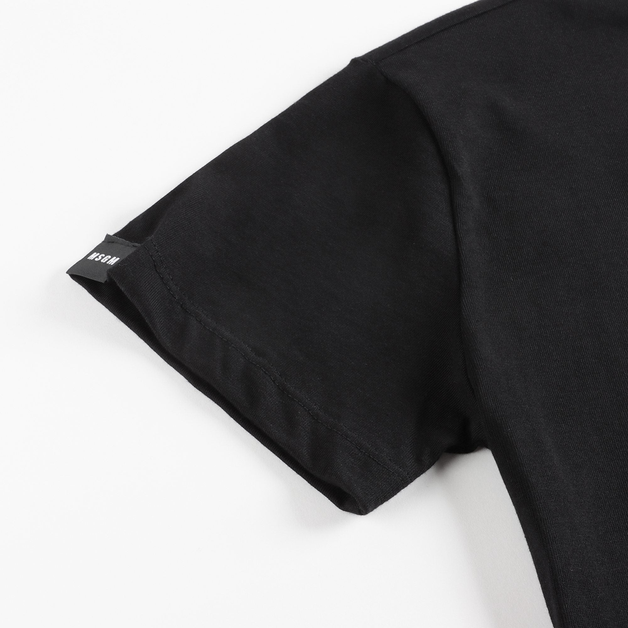 Girls Black Logo Cotton T-Shirt