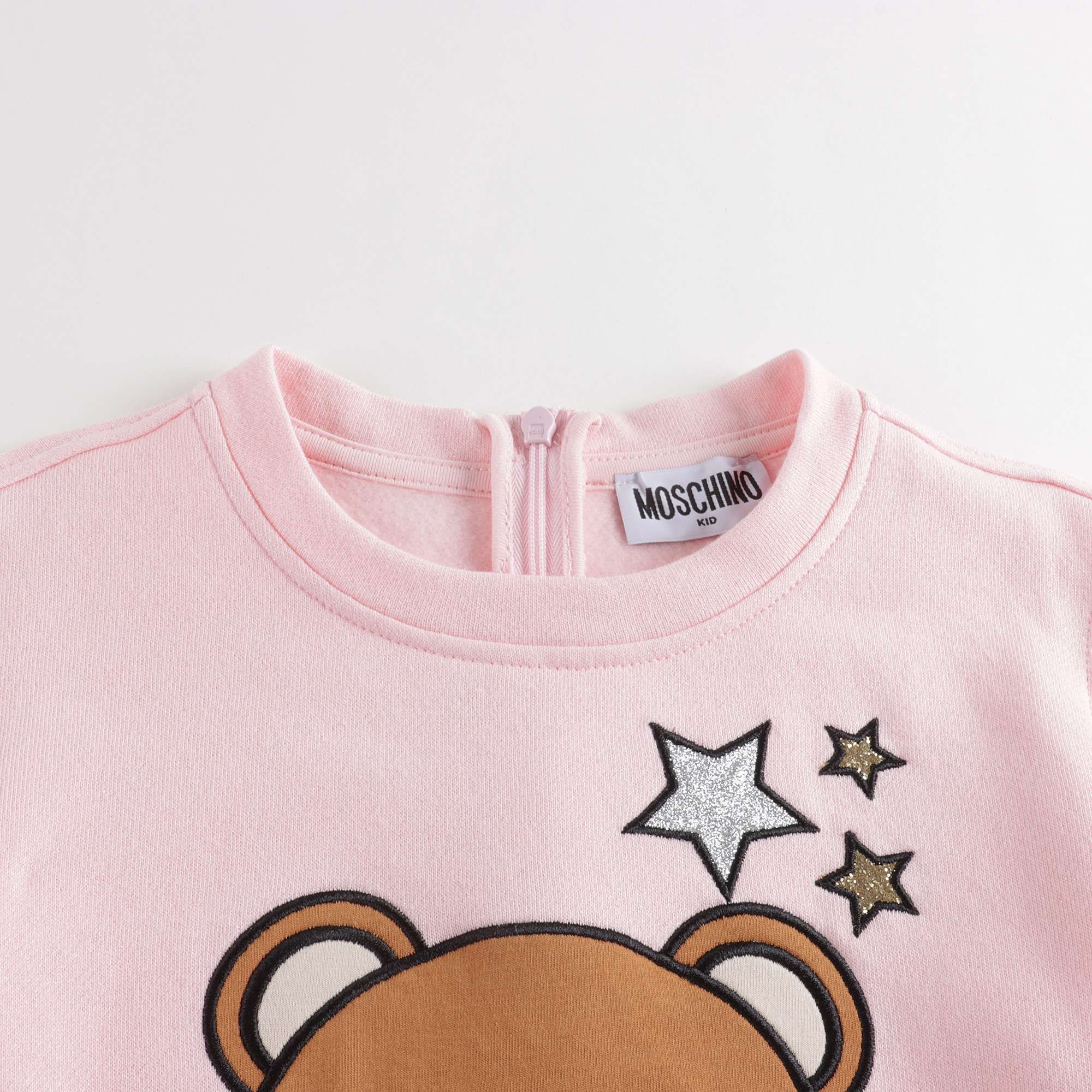 Girls Pink Logo Cotton Sweatshirt