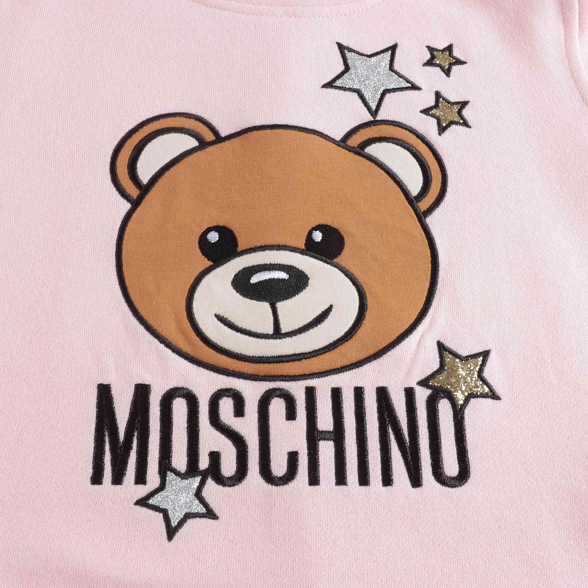 Girls Pink Logo Cotton Sweatshirt