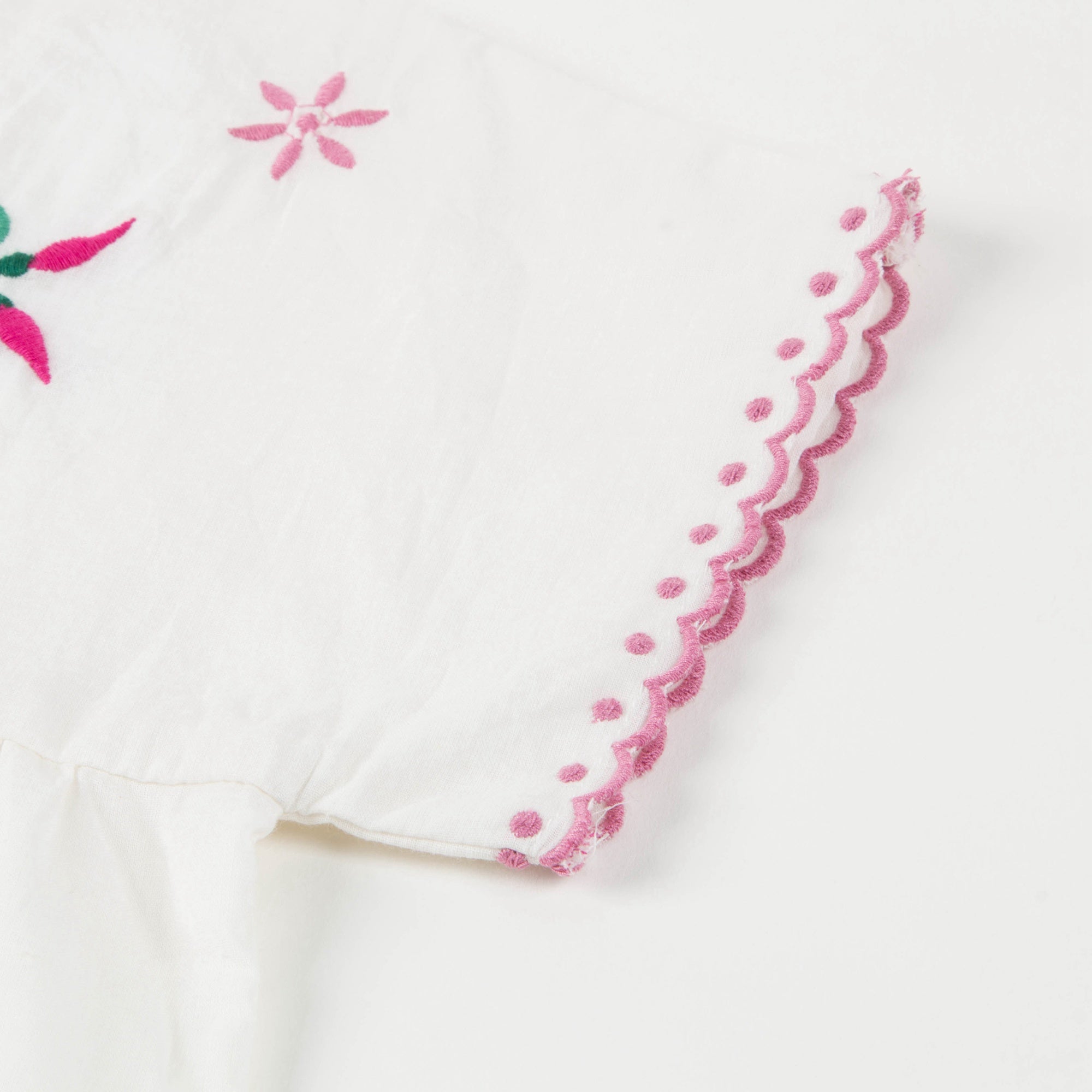 Girls Off  White Cotton Tunic