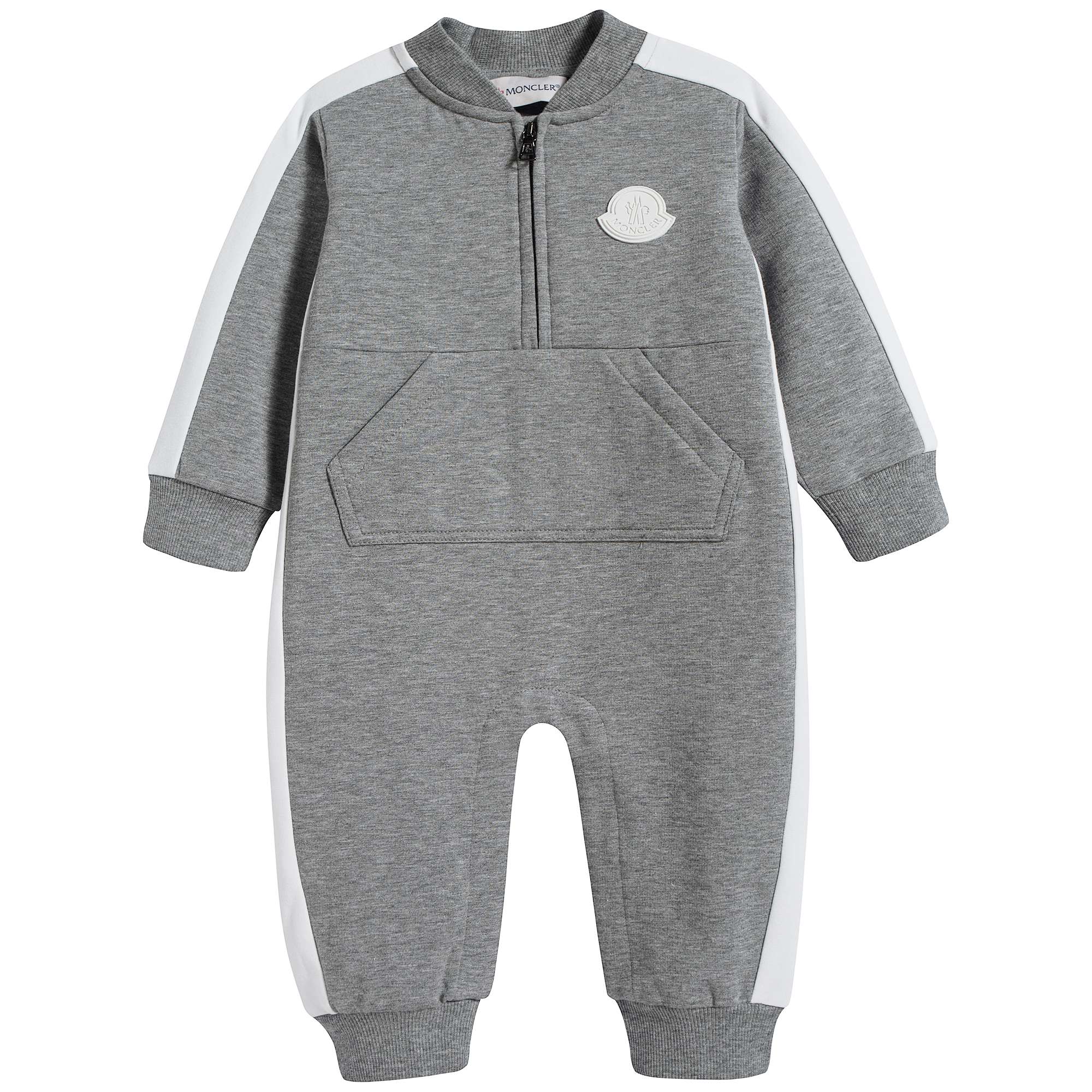 Baby Boys Grey Cotton Jumpsuit