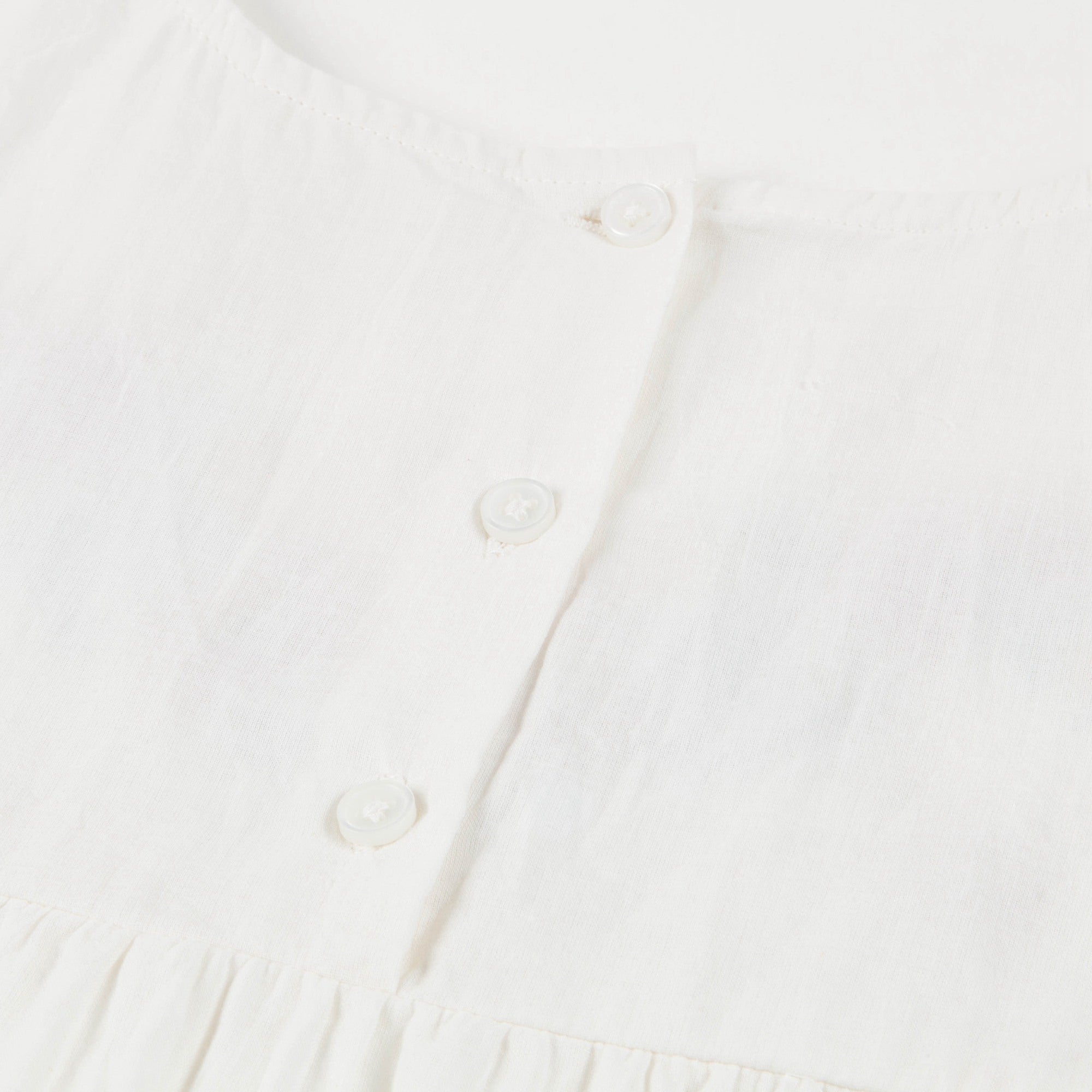 Girls Off  White Cotton Tunic