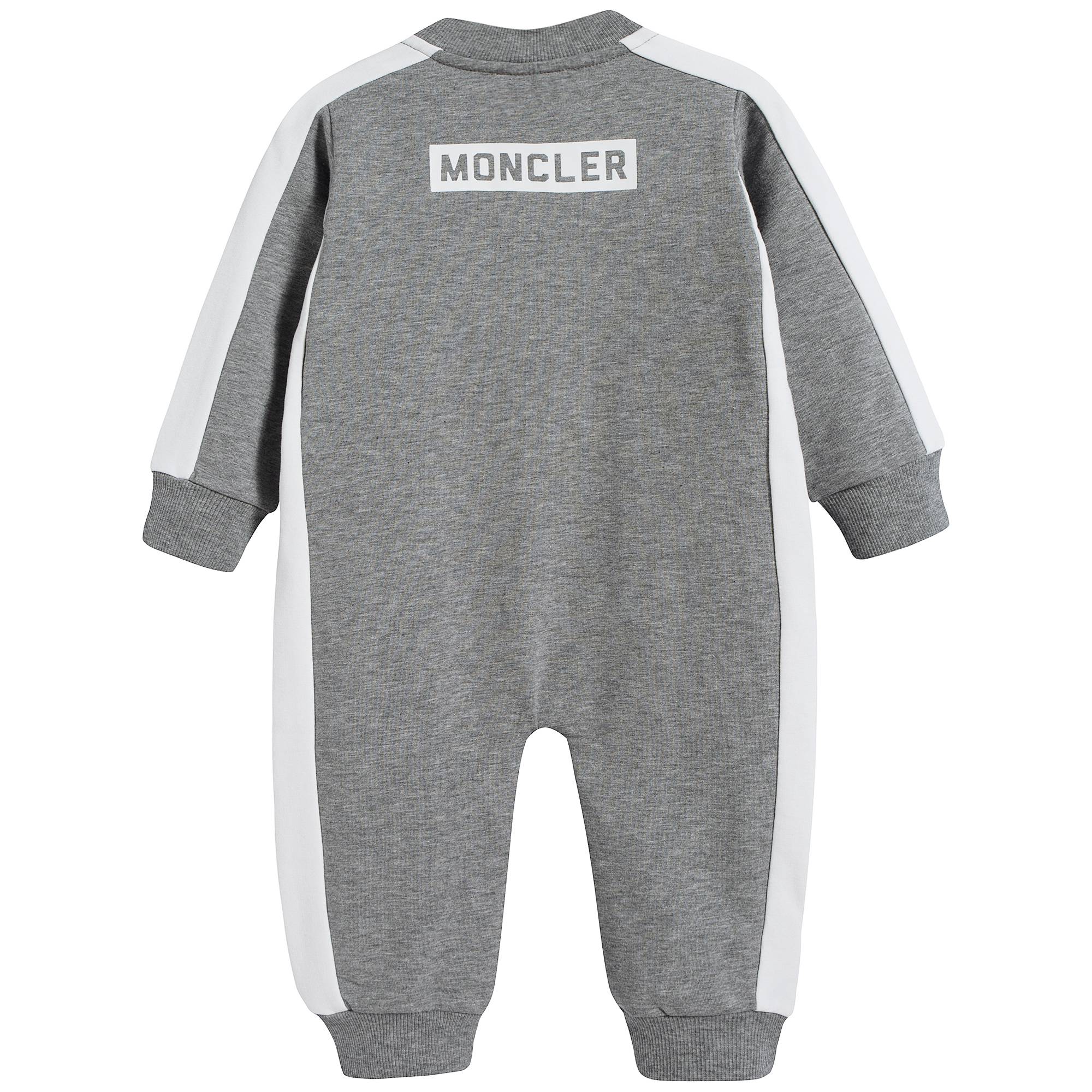 Baby Boys Grey Cotton Jumpsuit