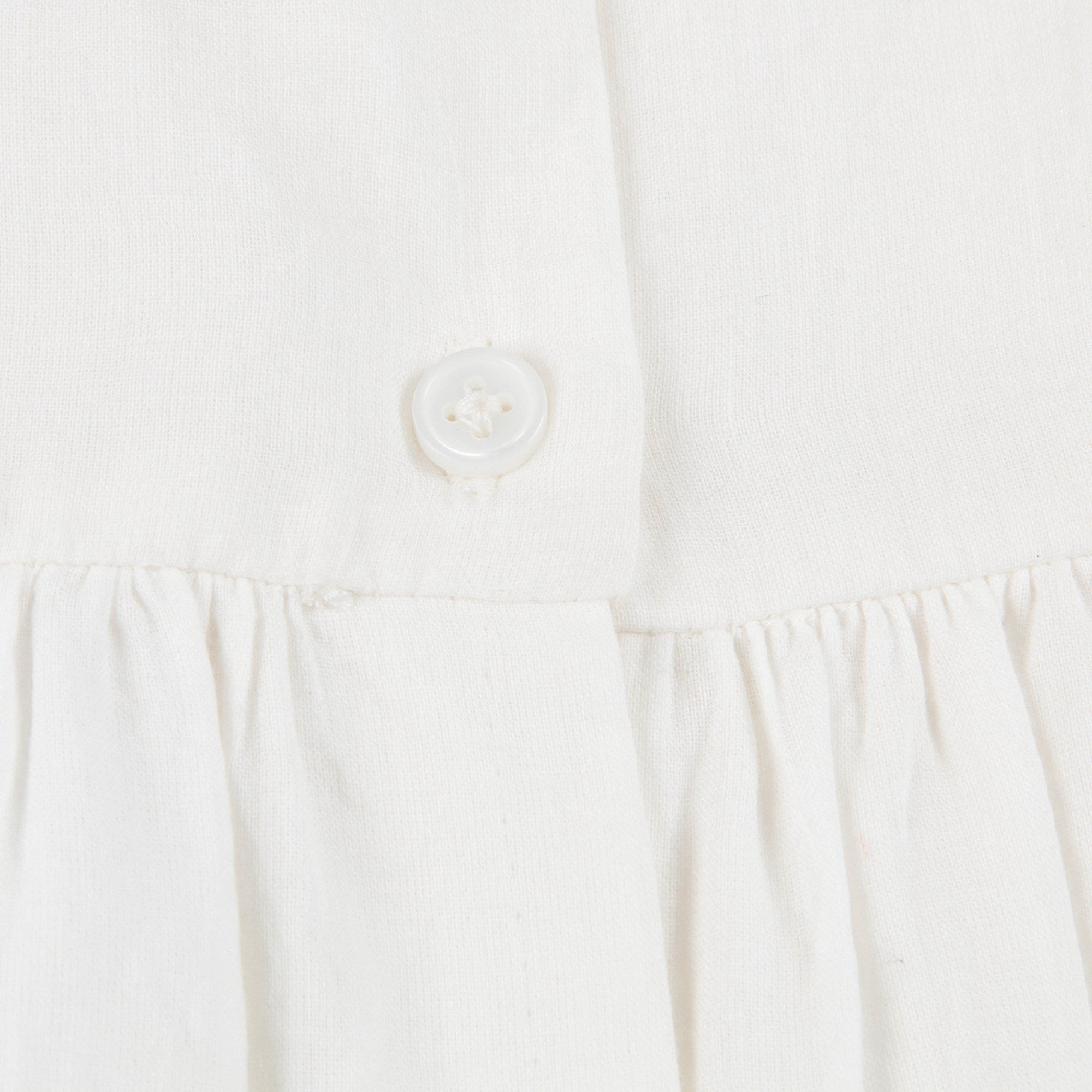 Baby Girls Off  White Cotton Dress