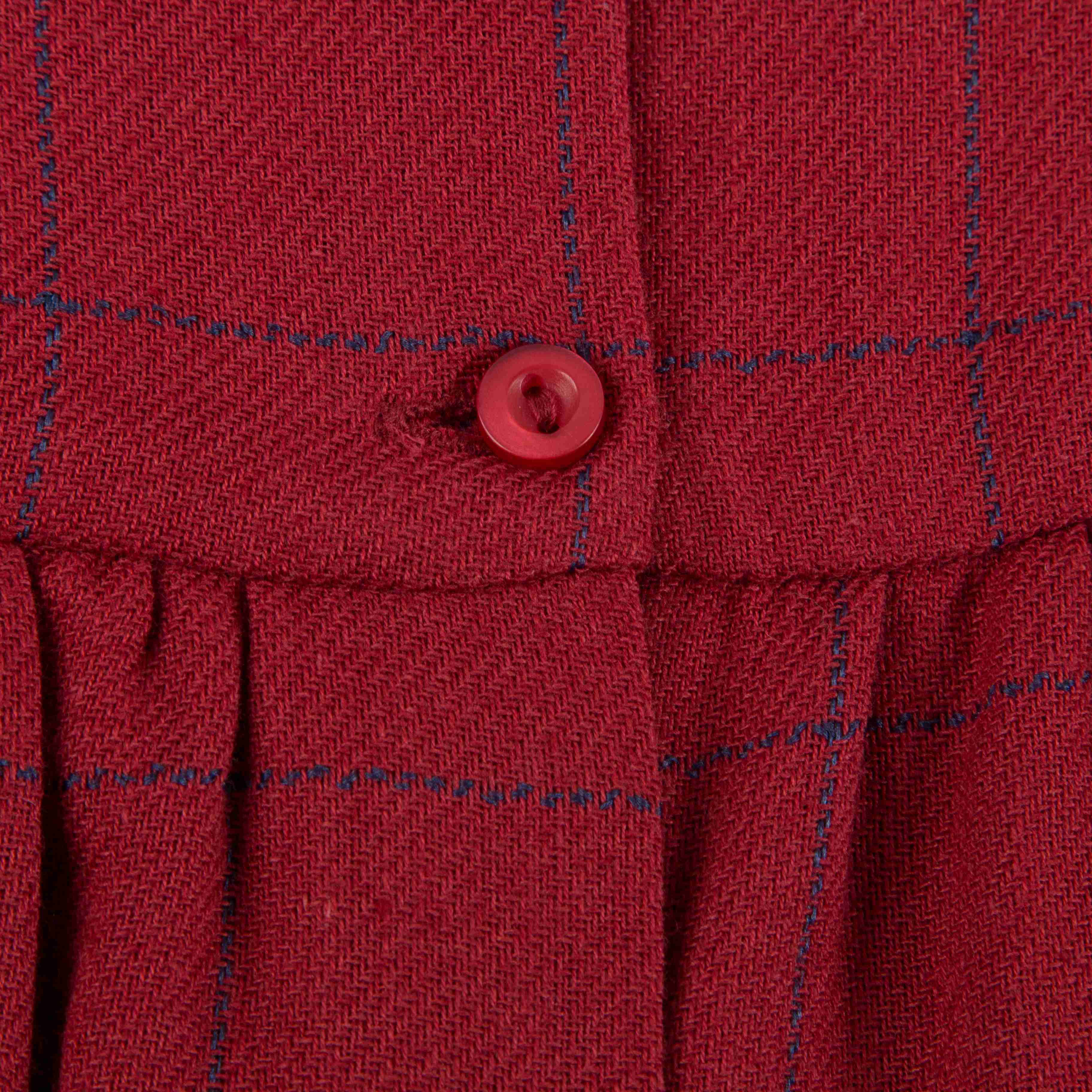 Baby Girls Red Check Cotton Dress