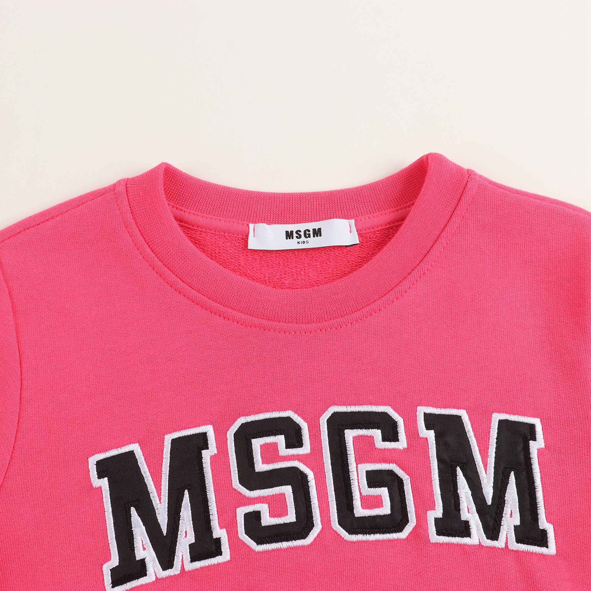 Girls Fuchsia Logo Cotton Sweatshirt