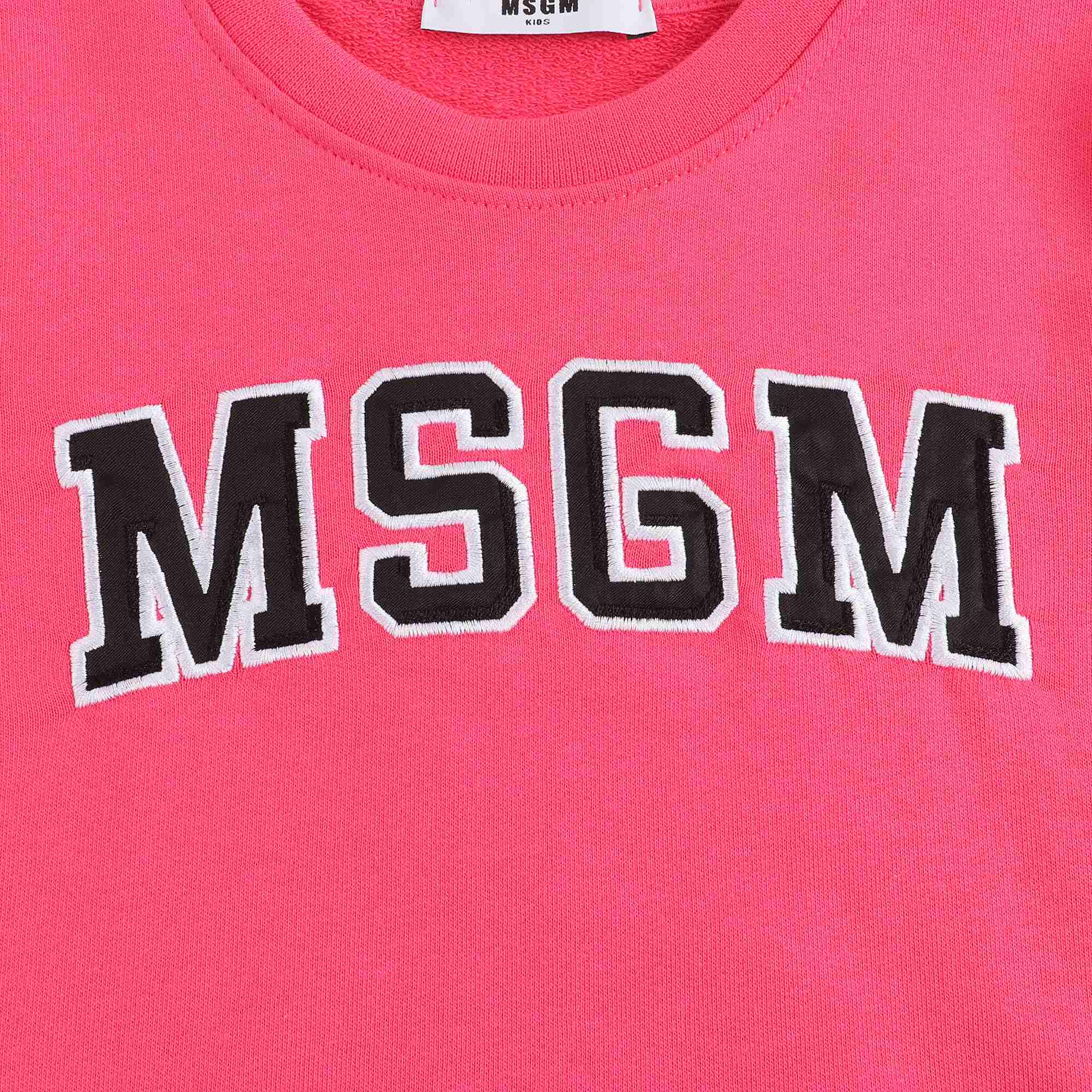 Girls Fuchsia Logo Cotton Sweatshirt