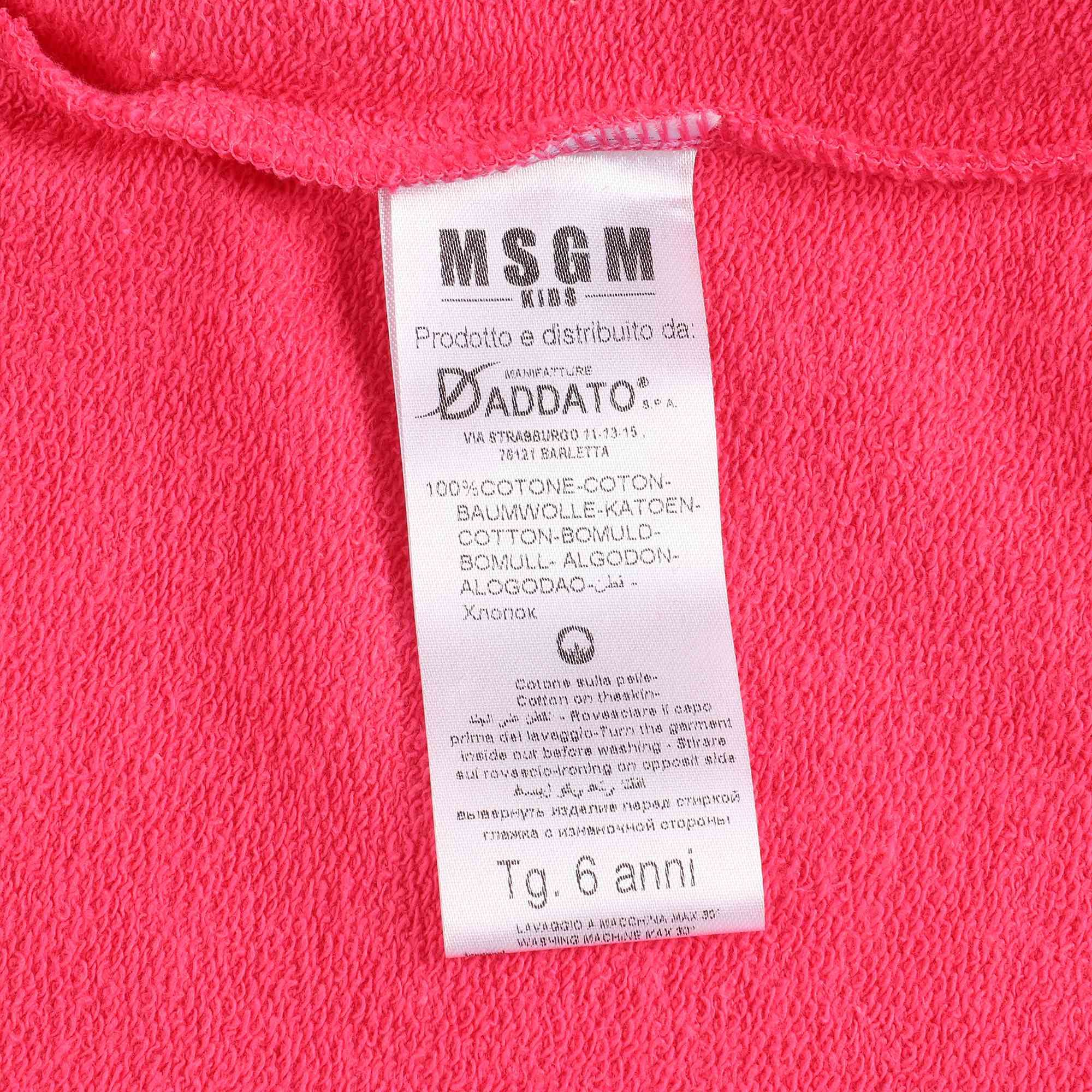 Girls Fuchsia Logo Cotton Sweatshirt
