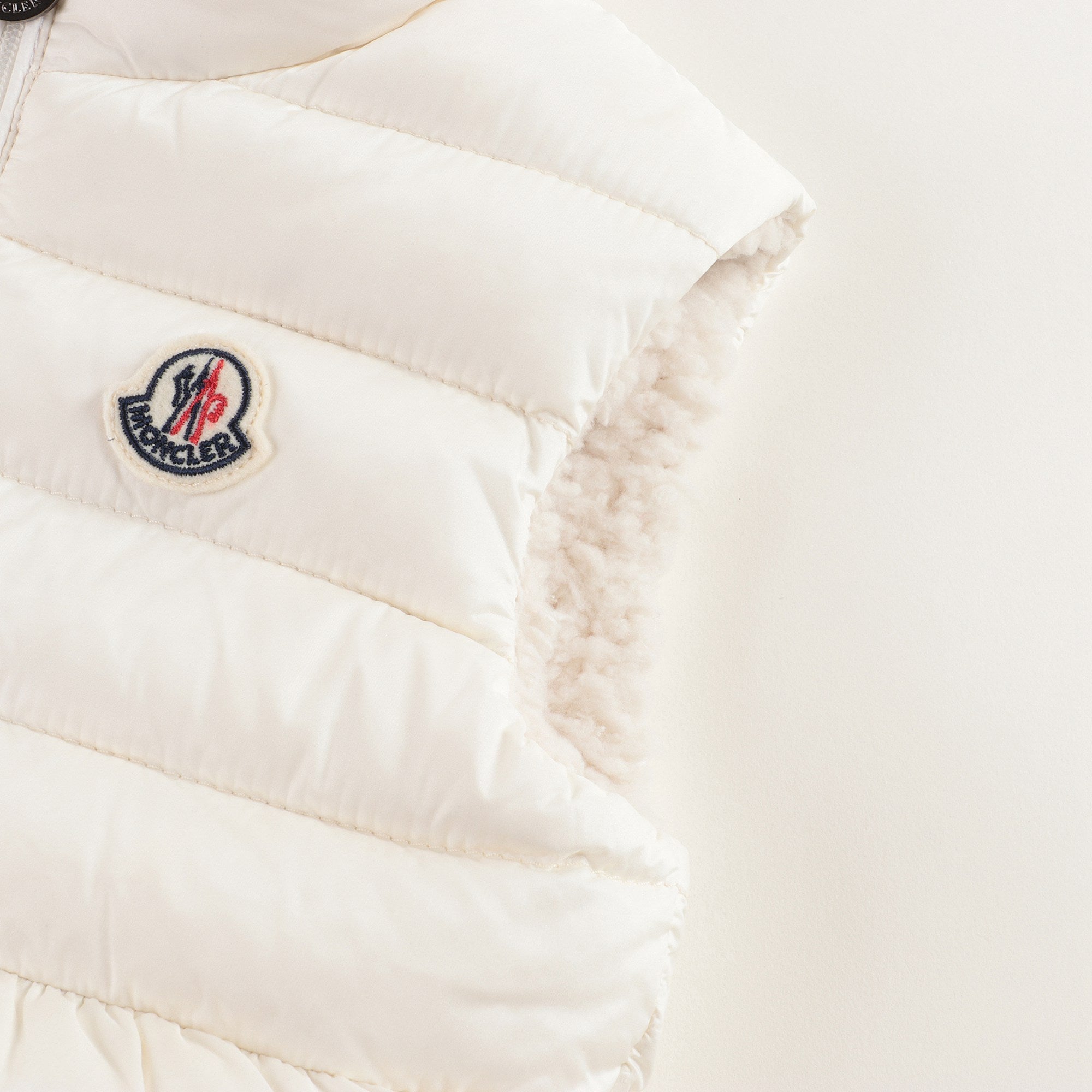 Baby Girls White "LAMA" Padded Down Gilet