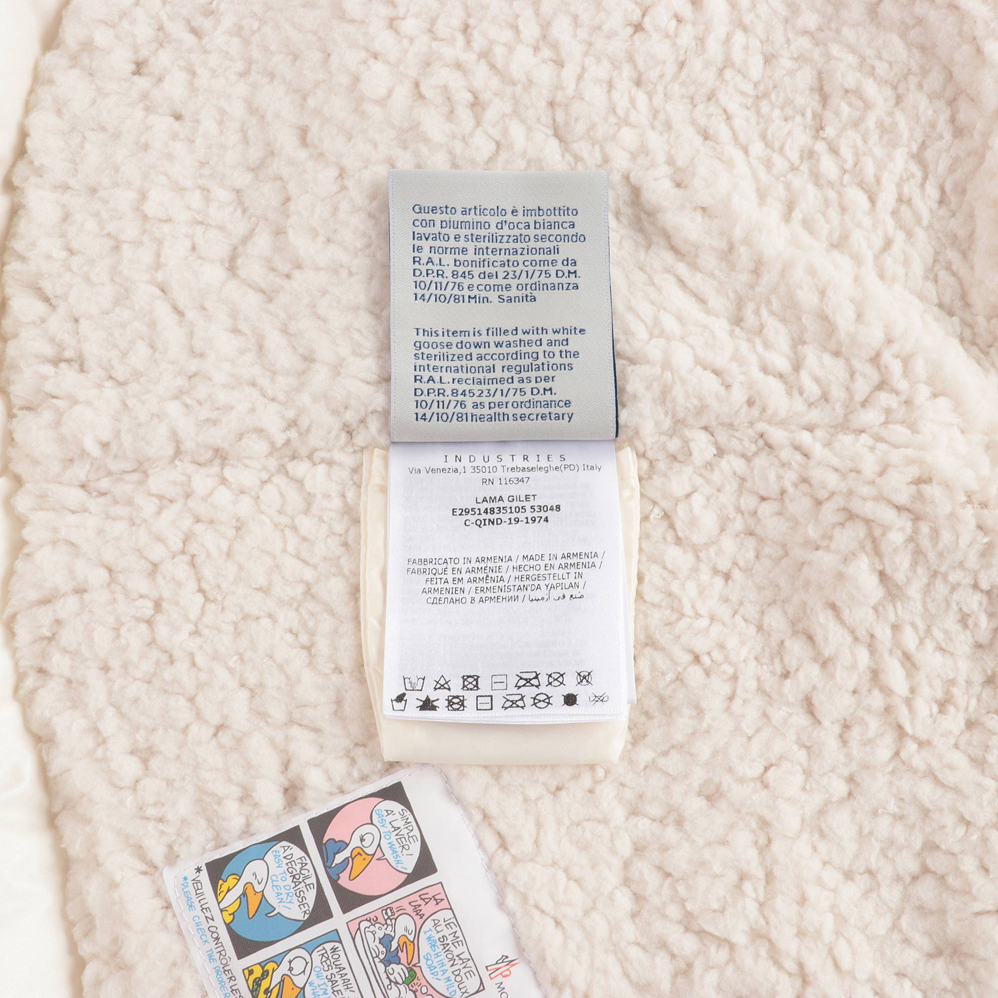 Baby Girls White "LAMA" Padded Down Gilet