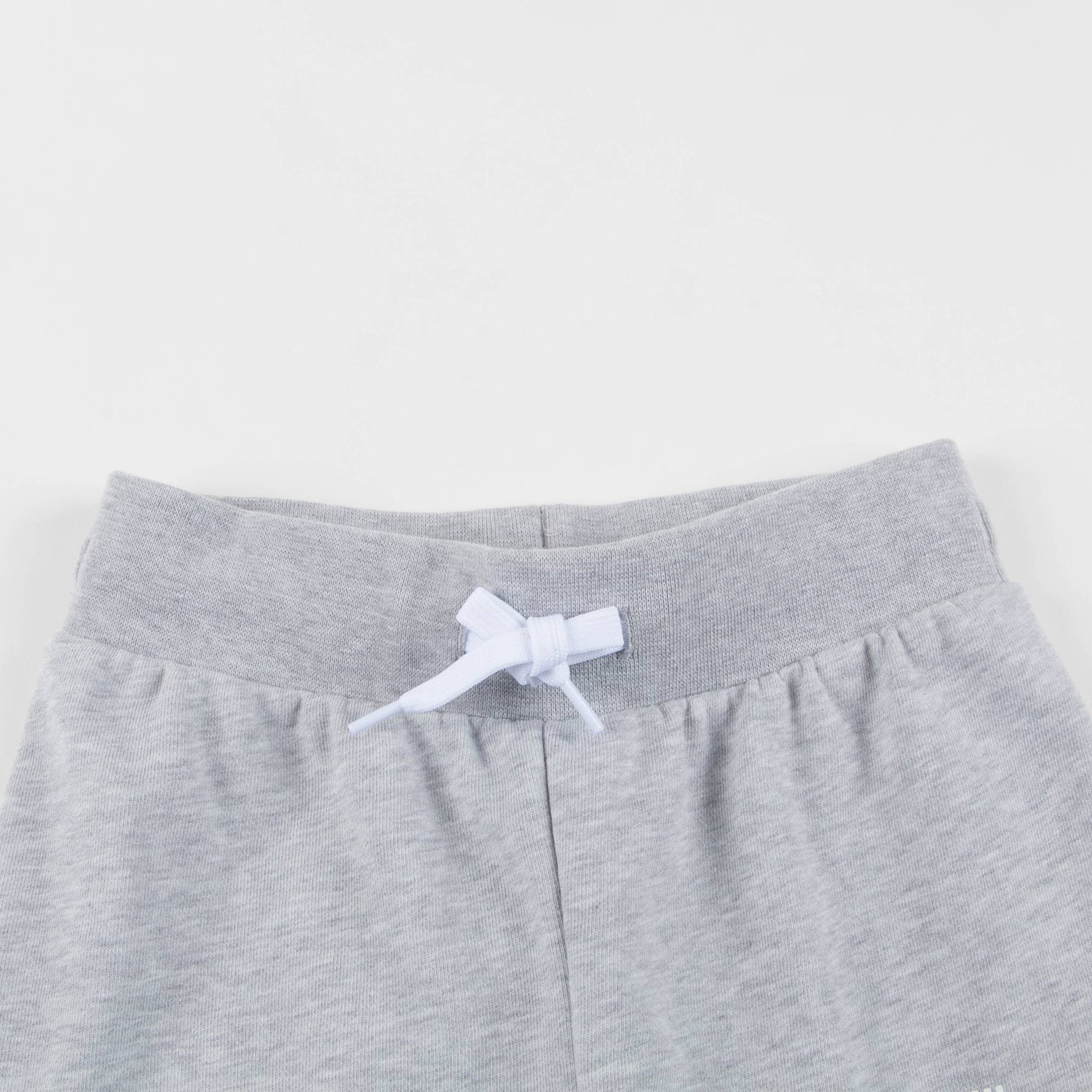Girls Marl Grey Logo Cotton Trousers