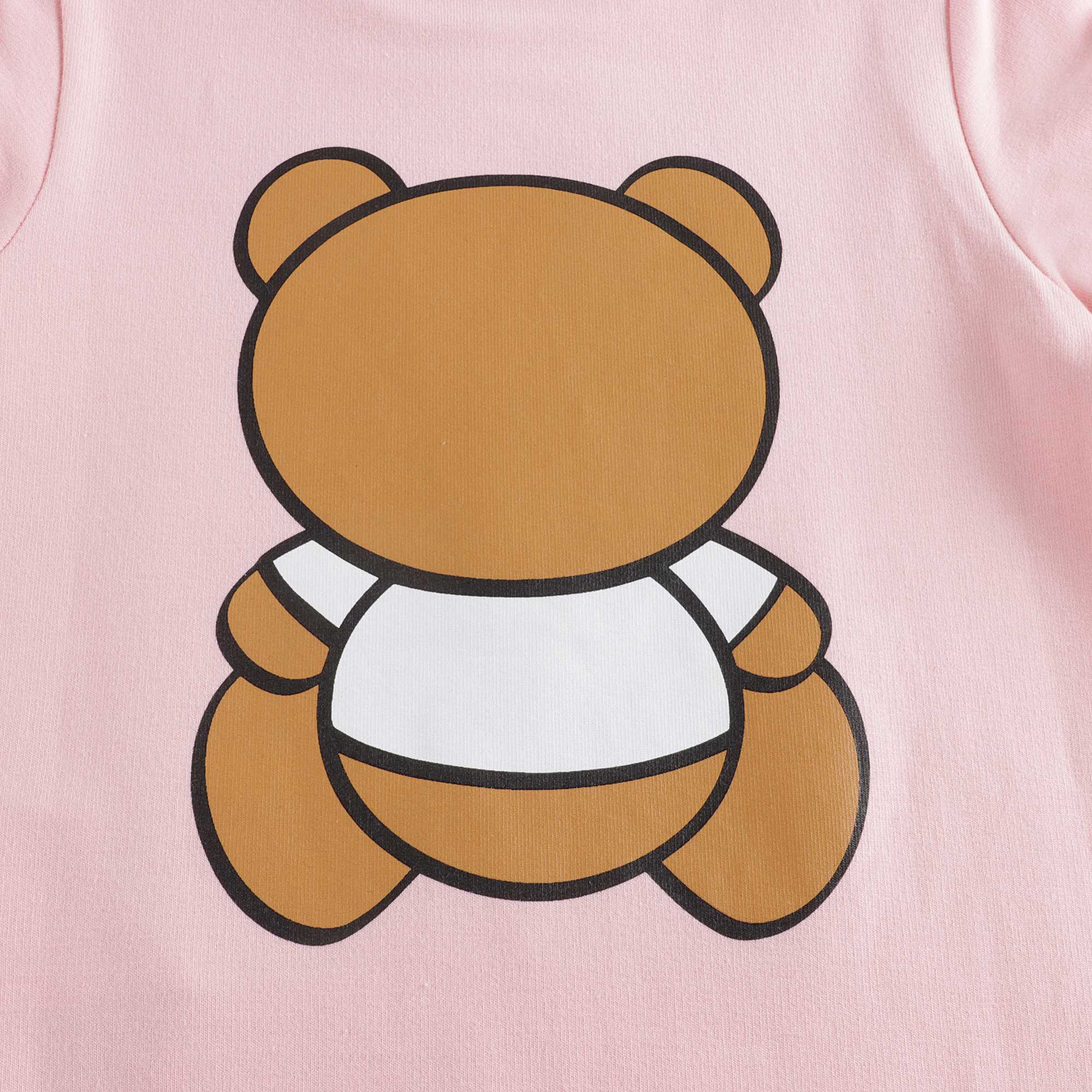 Baby Girls Pink Logo Cotton Babysuit